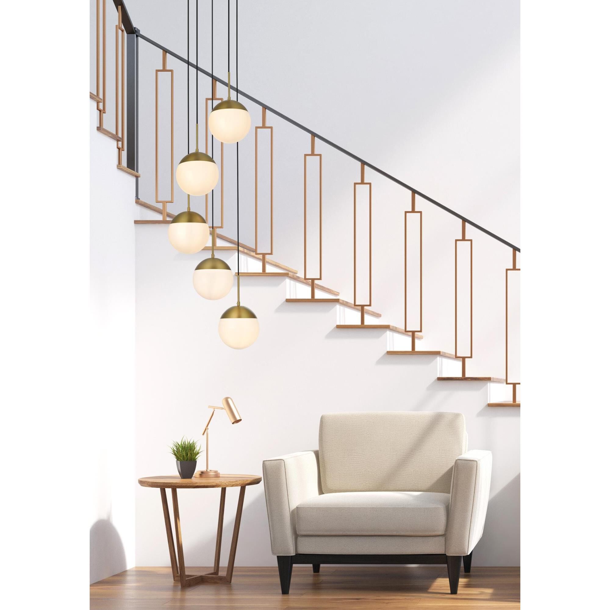 Shown in Satin Gold And Frosted White finish