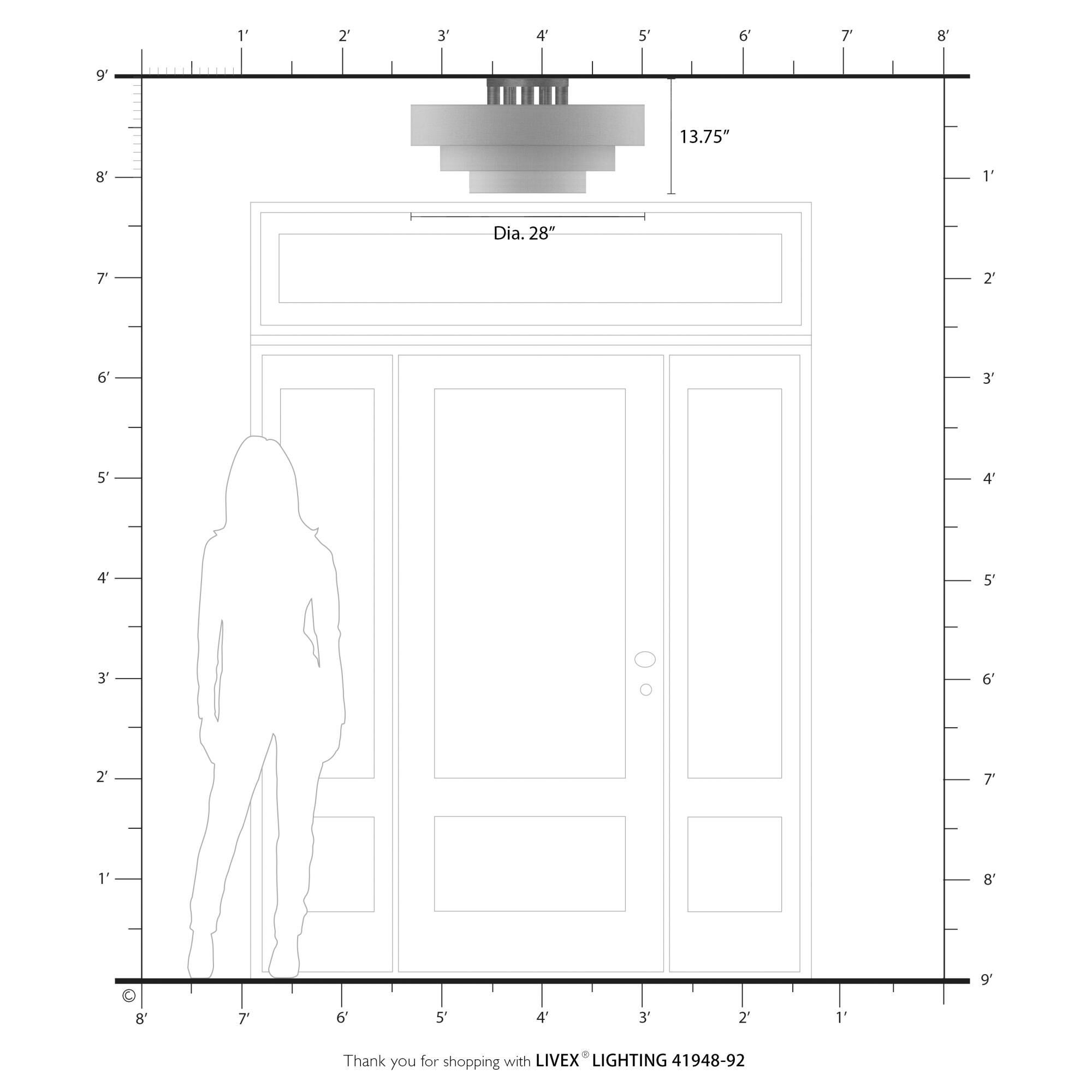 Manorwood 28 Inch Semi Flush Mount by Livex Lighting