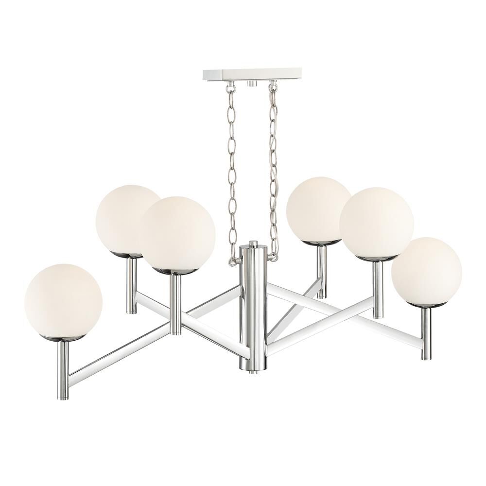 Shown in Chrome finish and Etched Opal glass and Etched Opal shade