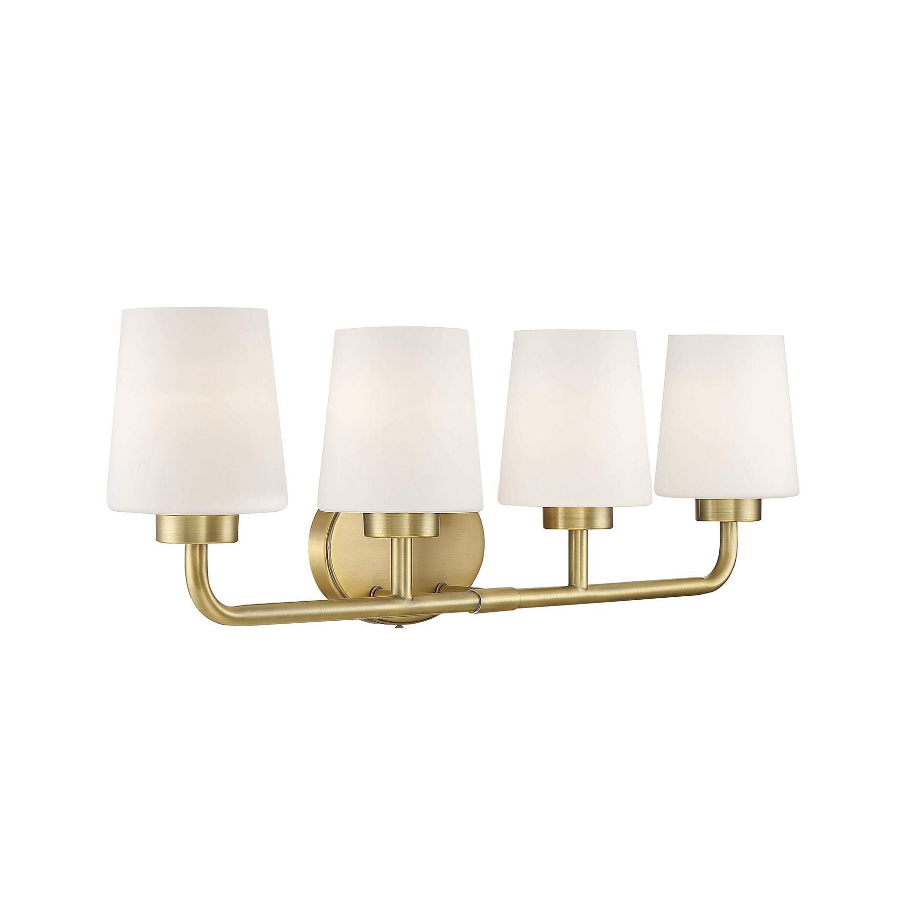 Shown in Warm Brass finish and White -  Frosted glass