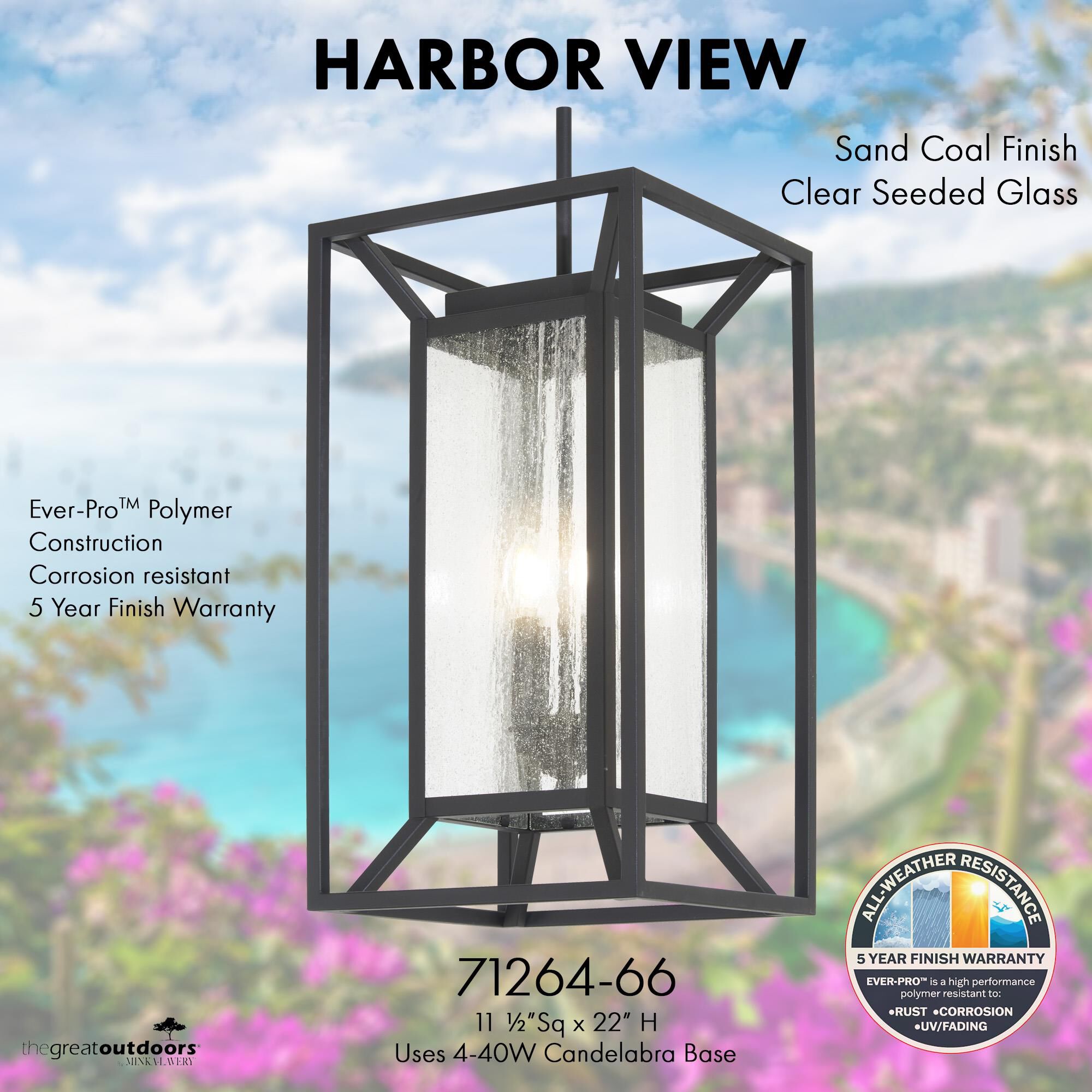 Harbor View Outdoor Hanging Lantern by Minka Lavery