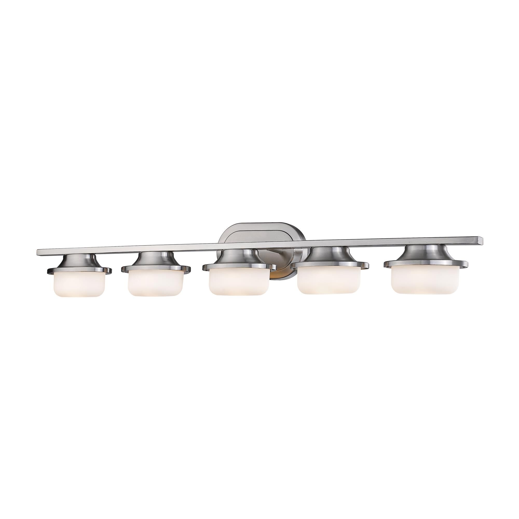 Shown in Brushed Nickel finish and Glass shade