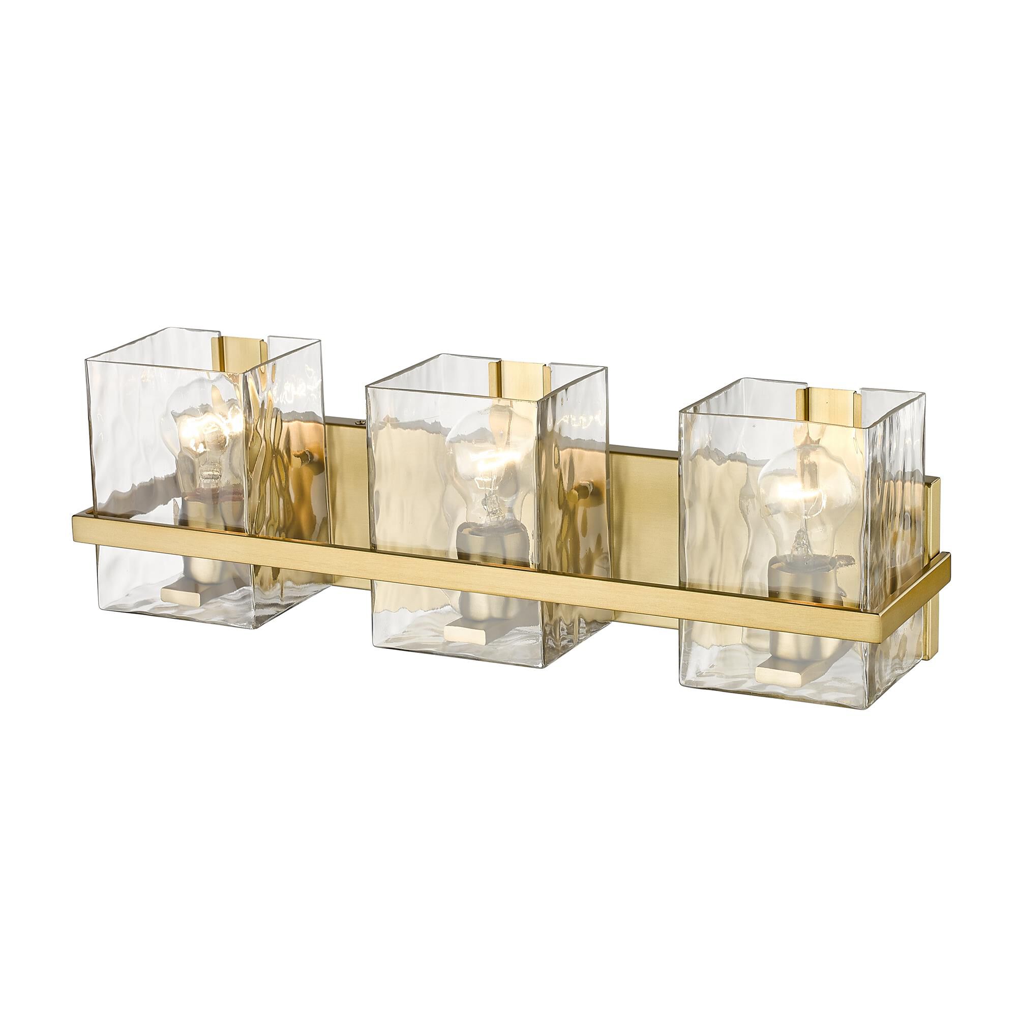 Shown in Modern Gold finish and Glass shade