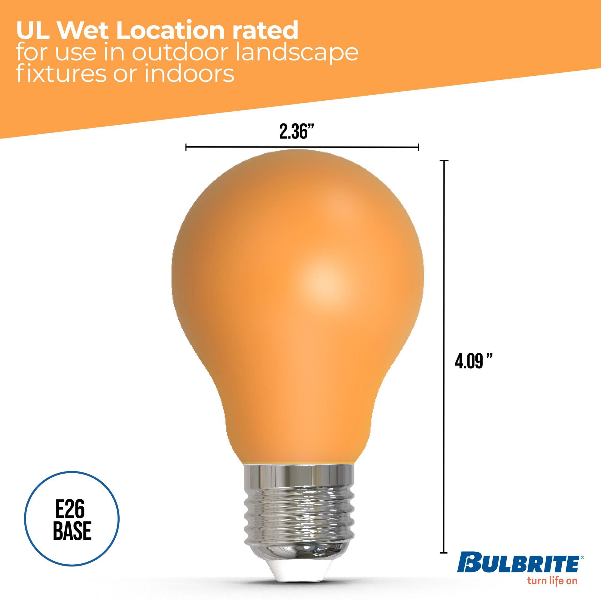 Ceramic Amber A19 Base E26 LED Light Bulb by Bulbrite