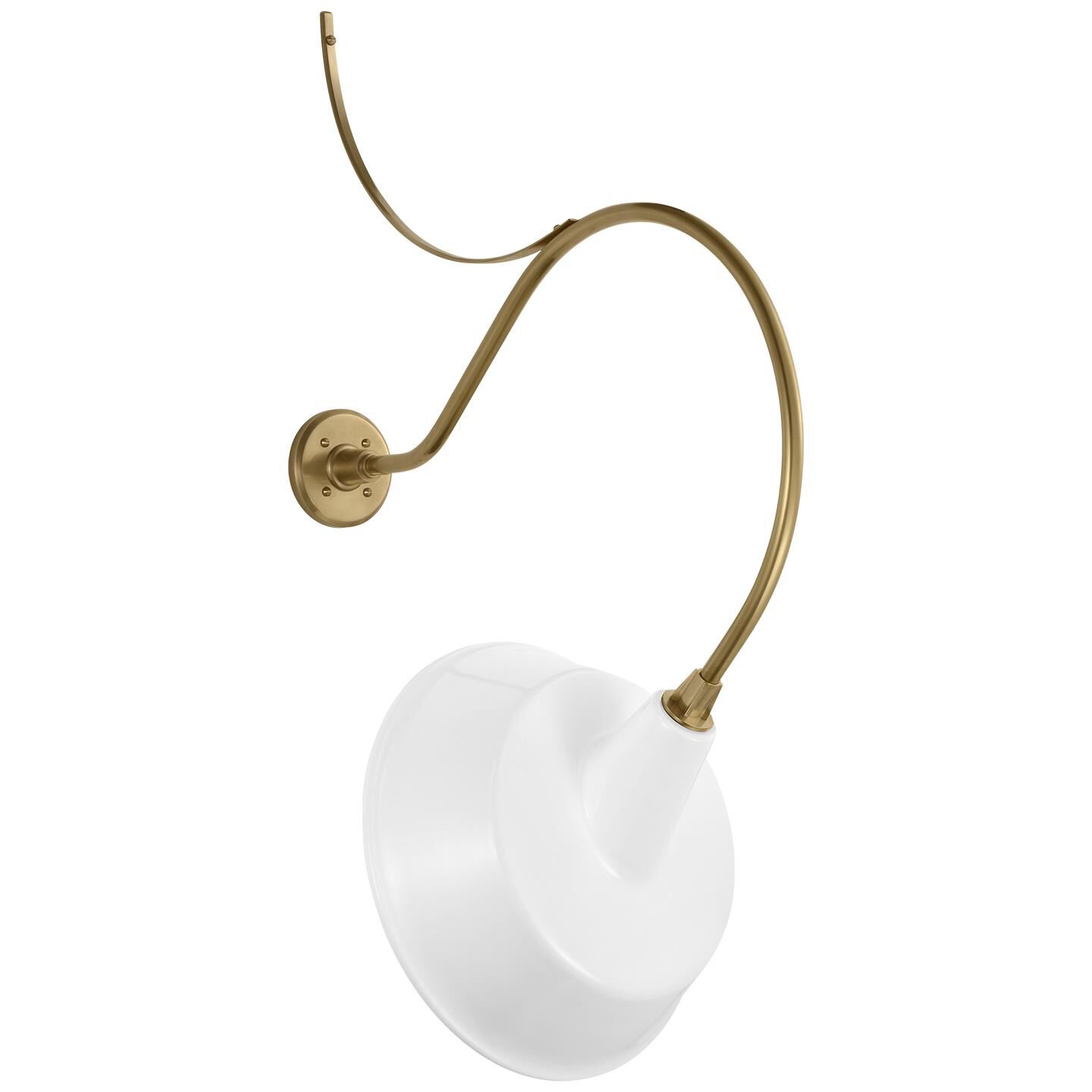 Shown in Hand-Rubbed Antique Brass finish and White Tilted Bowers shade