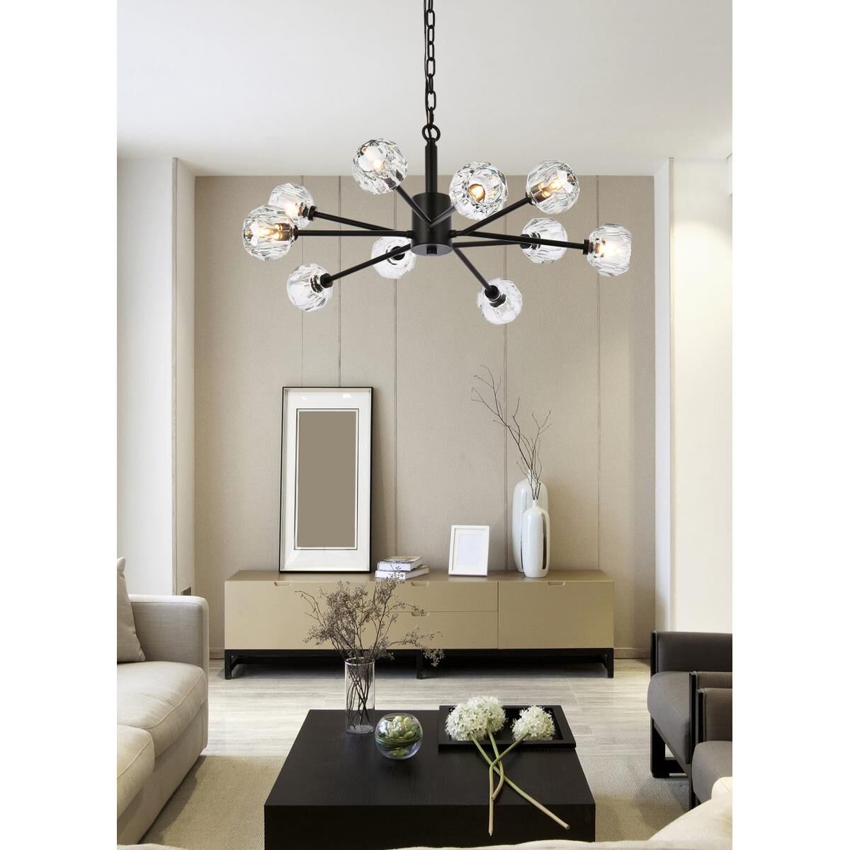 Shown in Black  finish and RC Clear crystal and Clear glass