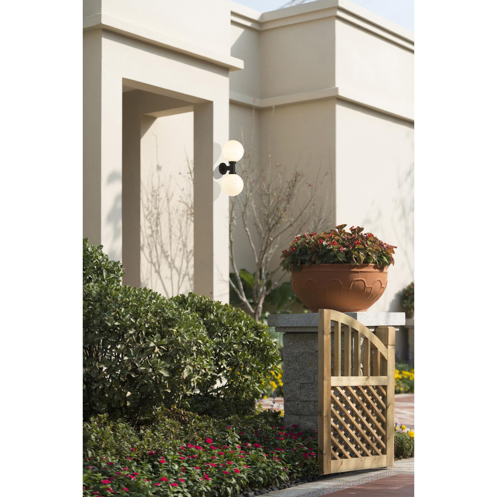 Shown in Black finish and Opal glass