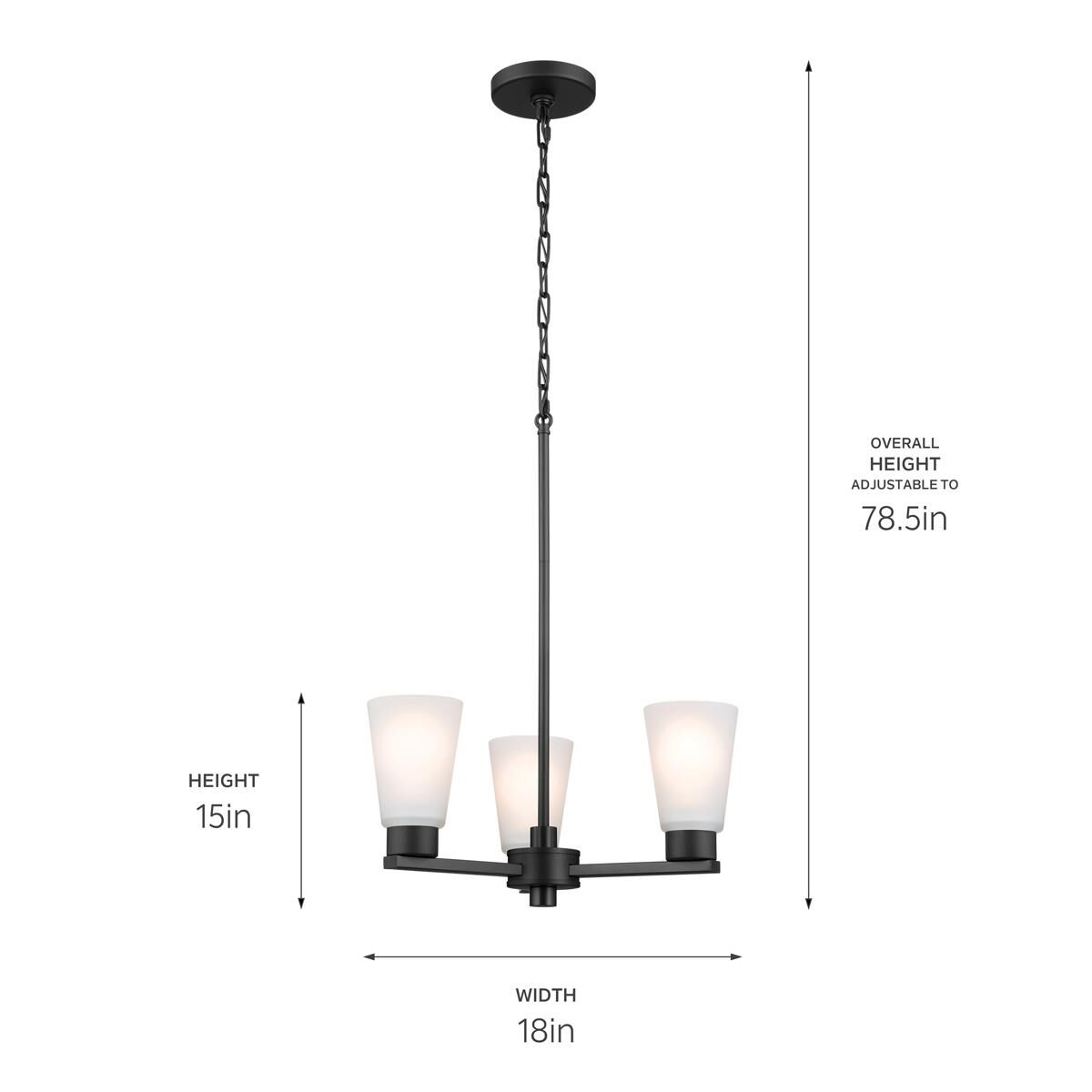 Stamos 18 Inch 3 Light Mini Chandelier by Kichler Lighting