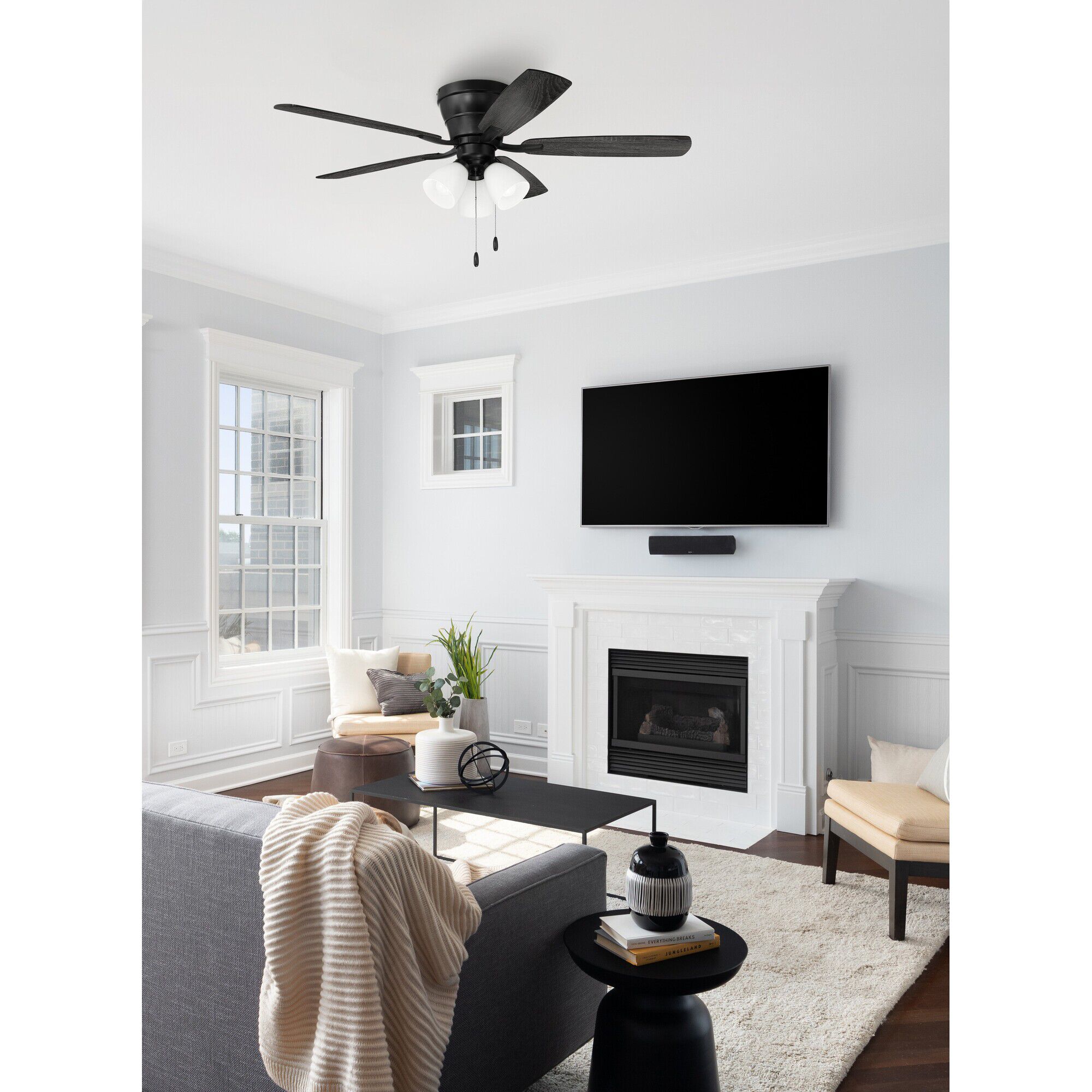 Wheeler 52 3-Light 52 Inch Flush Mount Fan with Light Kit,