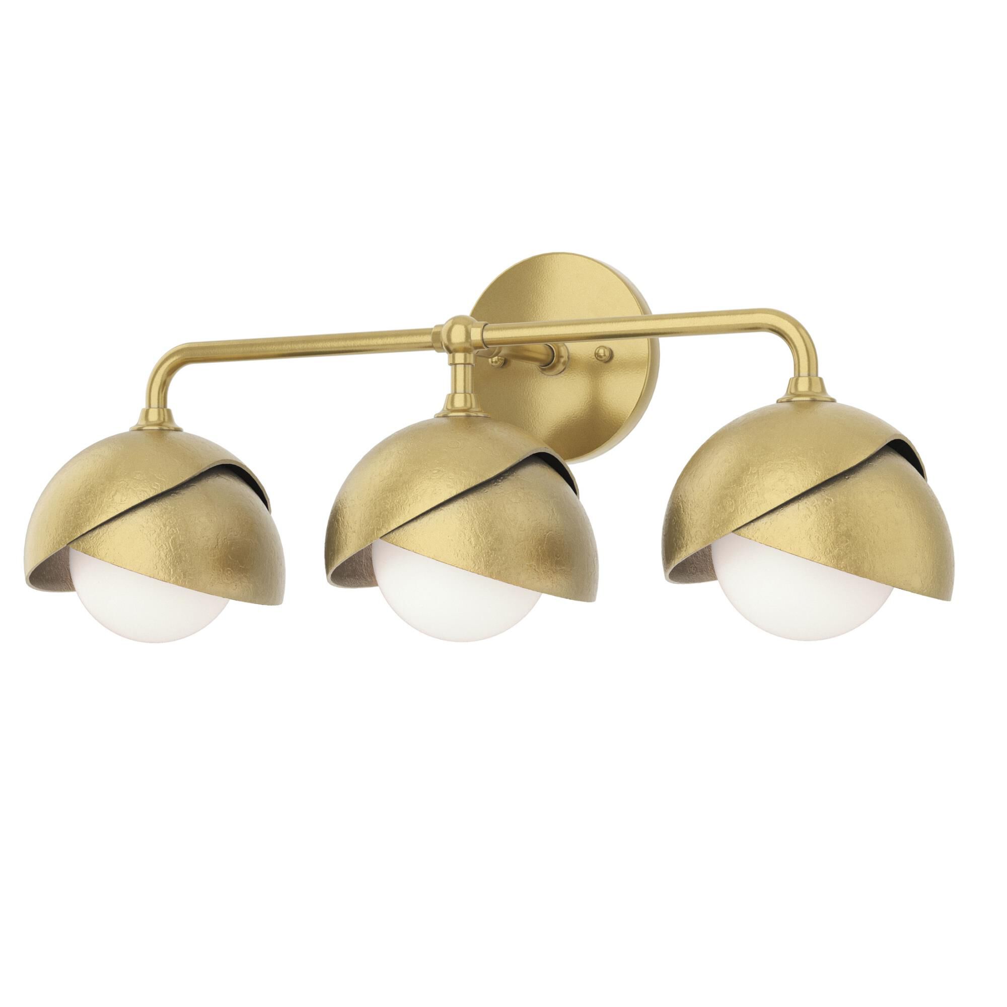 Shown in Modern Brass finish and Opal glass and Modern Brass accent