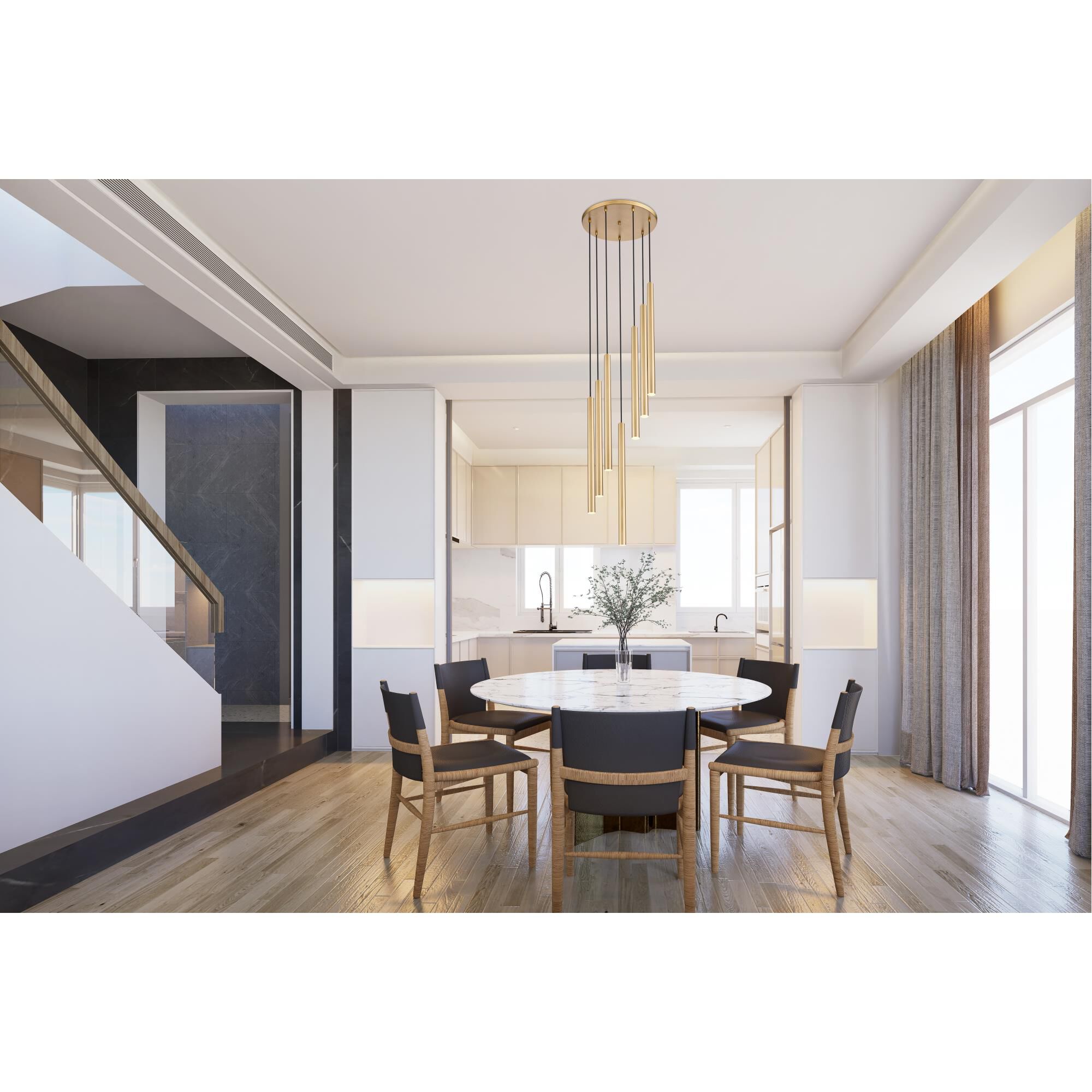 Shown in Modern Gold finish and Modern Gold glass and Modern Gold shade