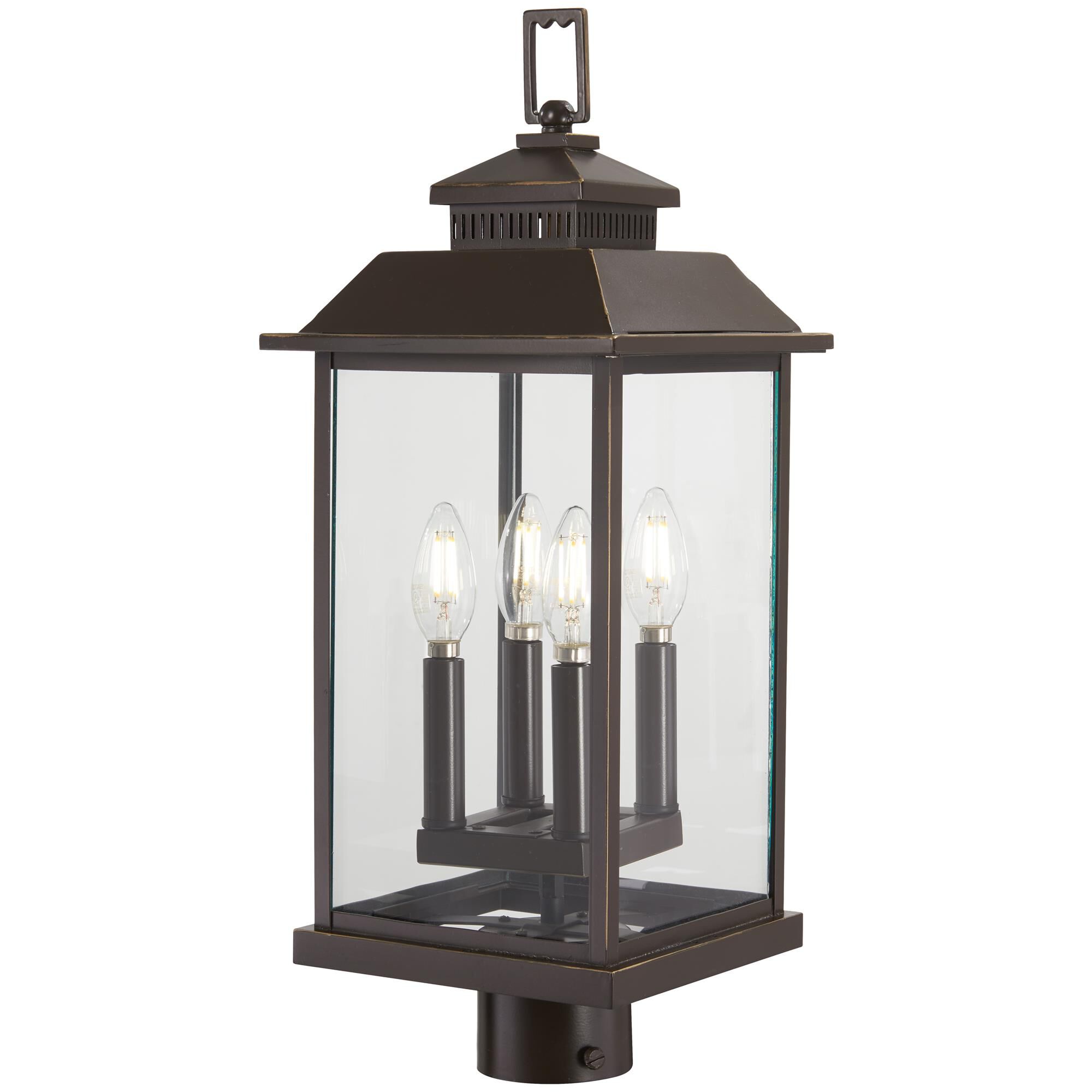 Shown in Oil Rubbed Bronze W/ Gold High finish and Clear glass