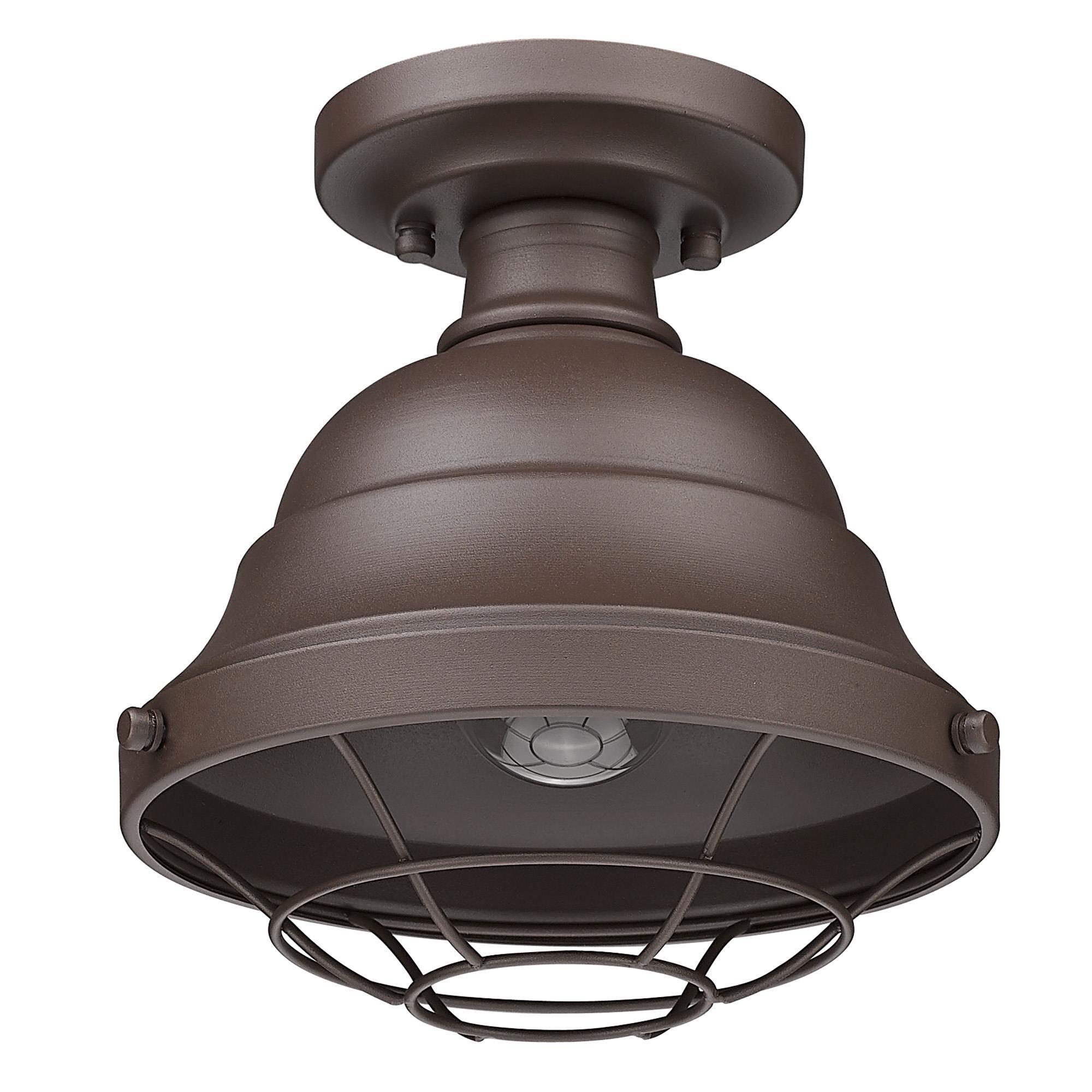 Bartlett 8 Inch 1 Light Semi Flush Mount by Golden Lighting