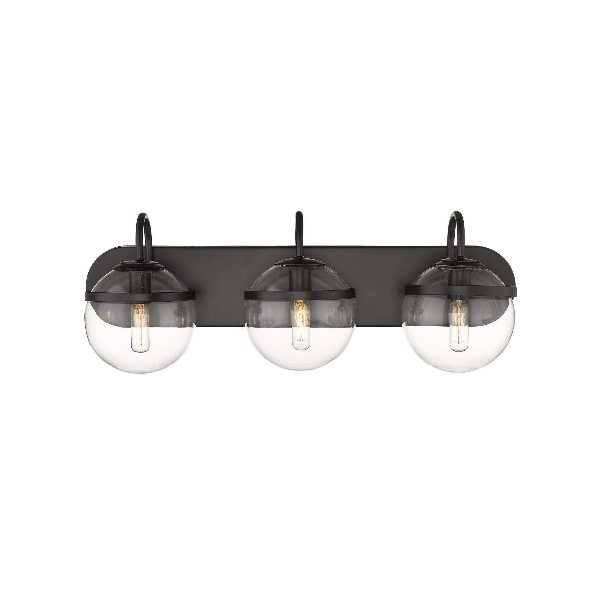 Shown in Matte Black, Clear finish and Clear glass and Clear Glass shade