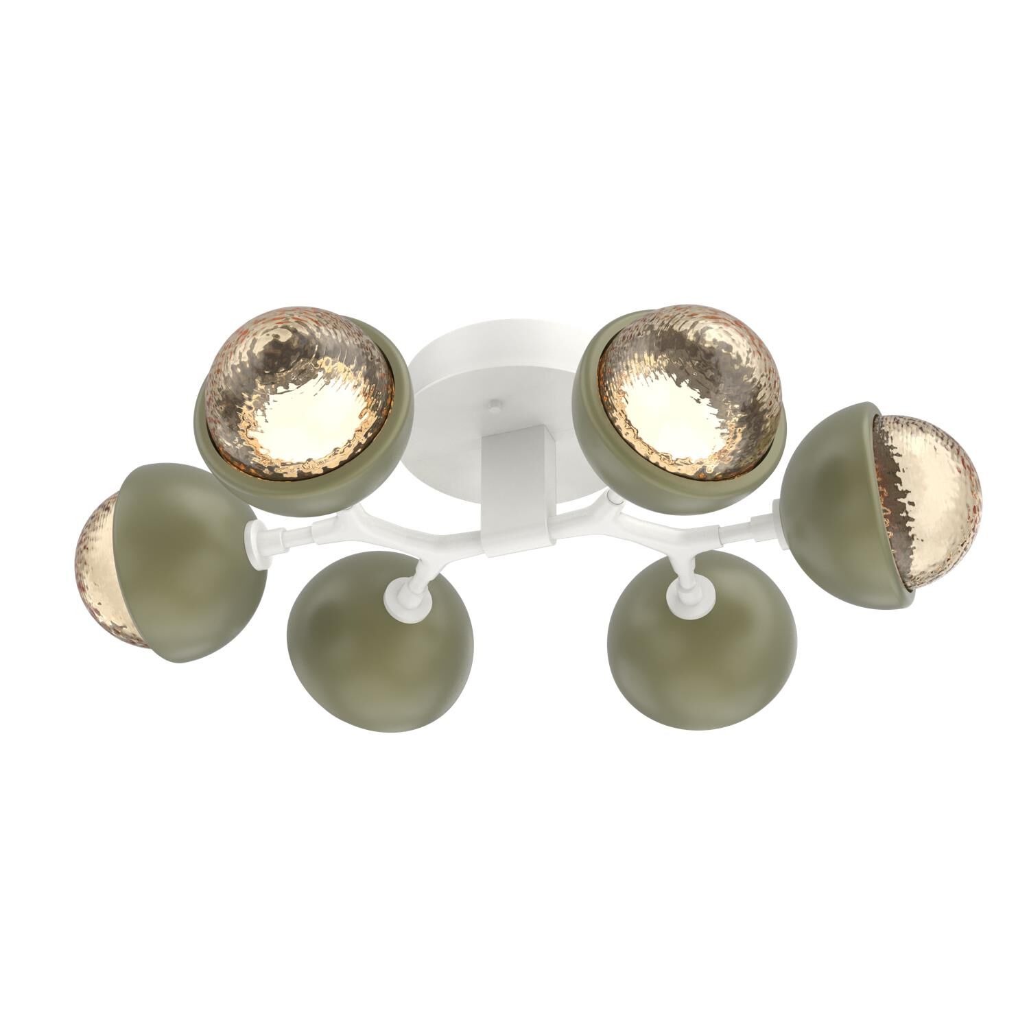 Shown in Salt White finish and Amber glass and Sage Green accent