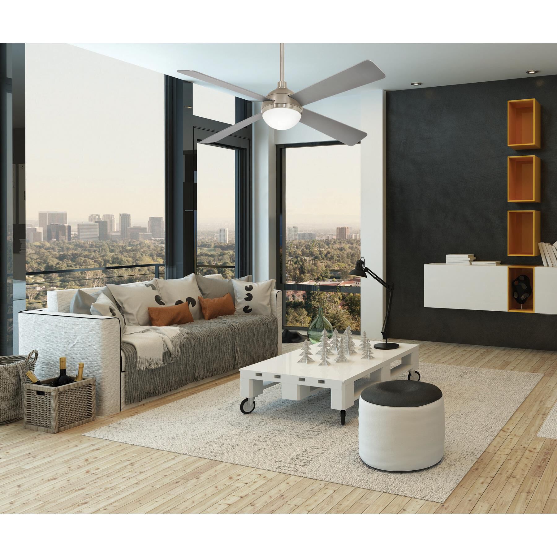 Shown in Brushed Steel with Brushed Nickel finish and White glass