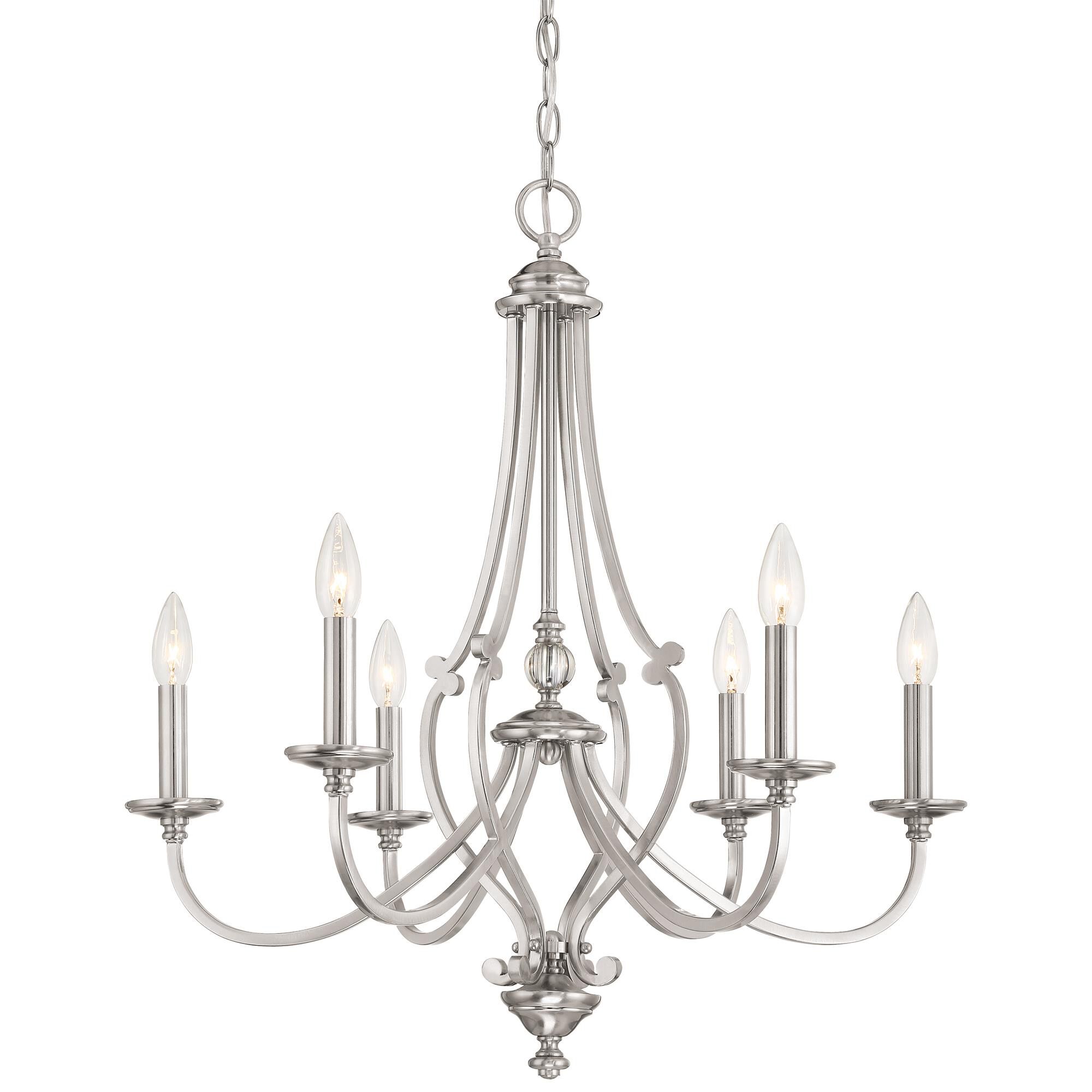Shown in Brushed Nickel finish and Clear glass
