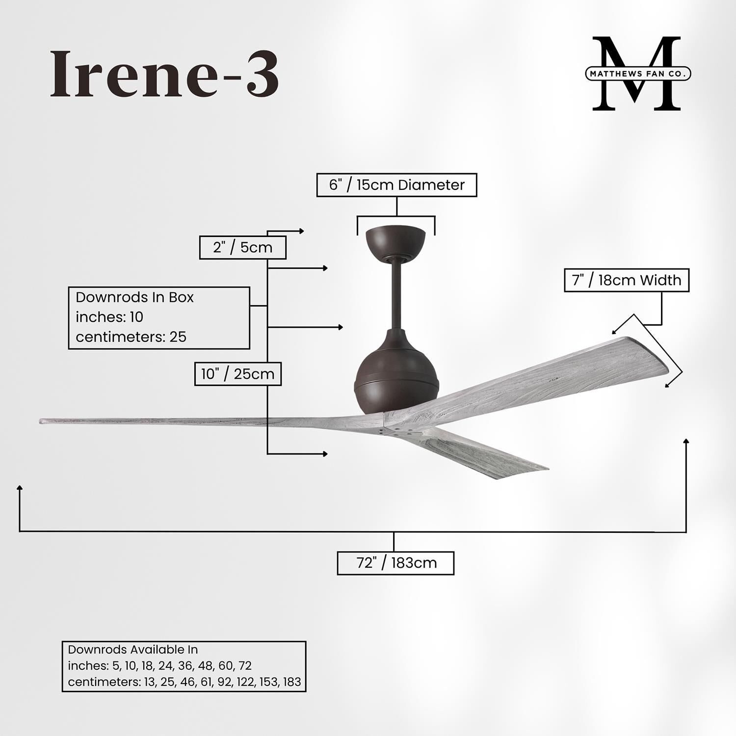 Irene 72 Inch Ceiling Fan by Matthews Fan Company
