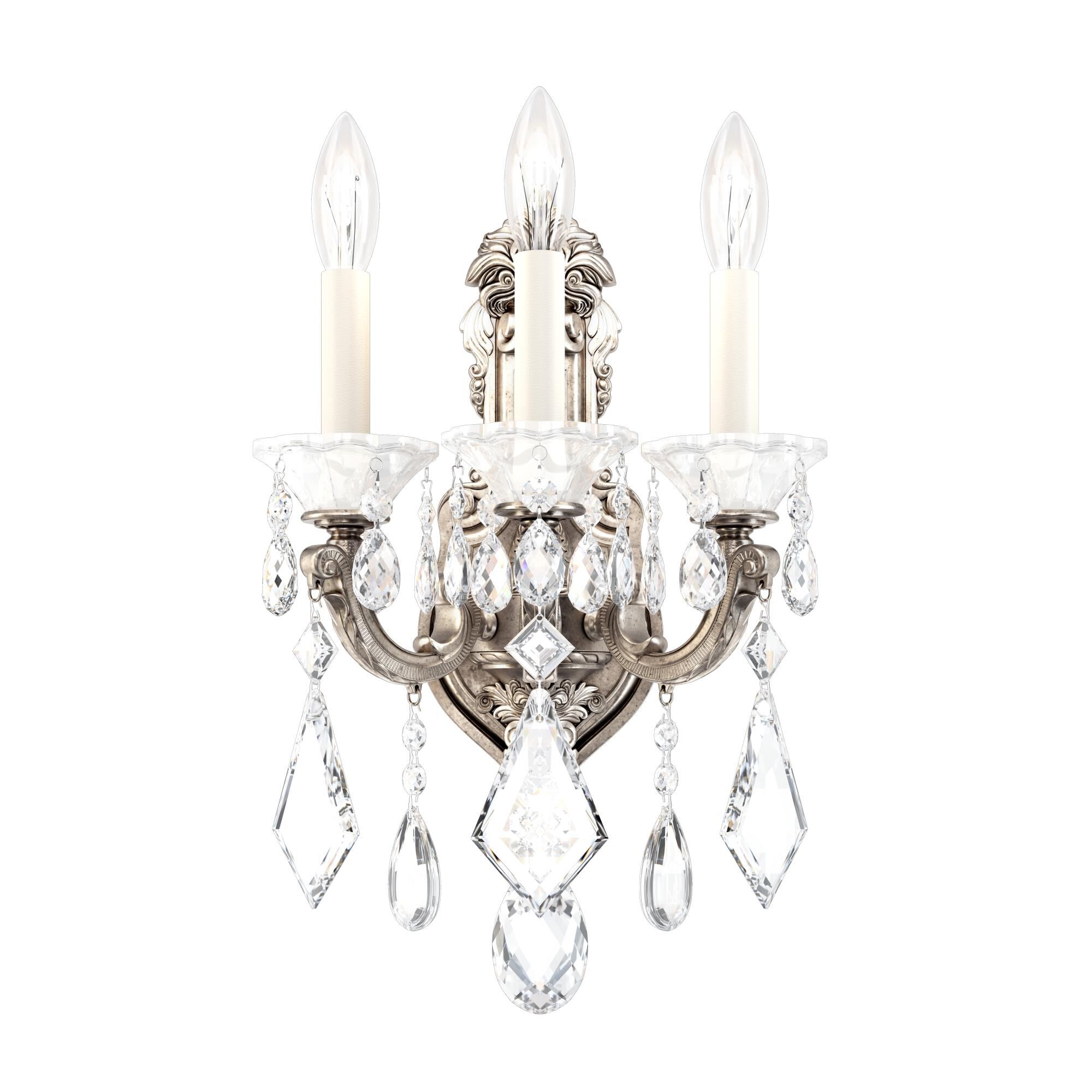 Shown in Antique Silver finish and Clear Heritage crystal