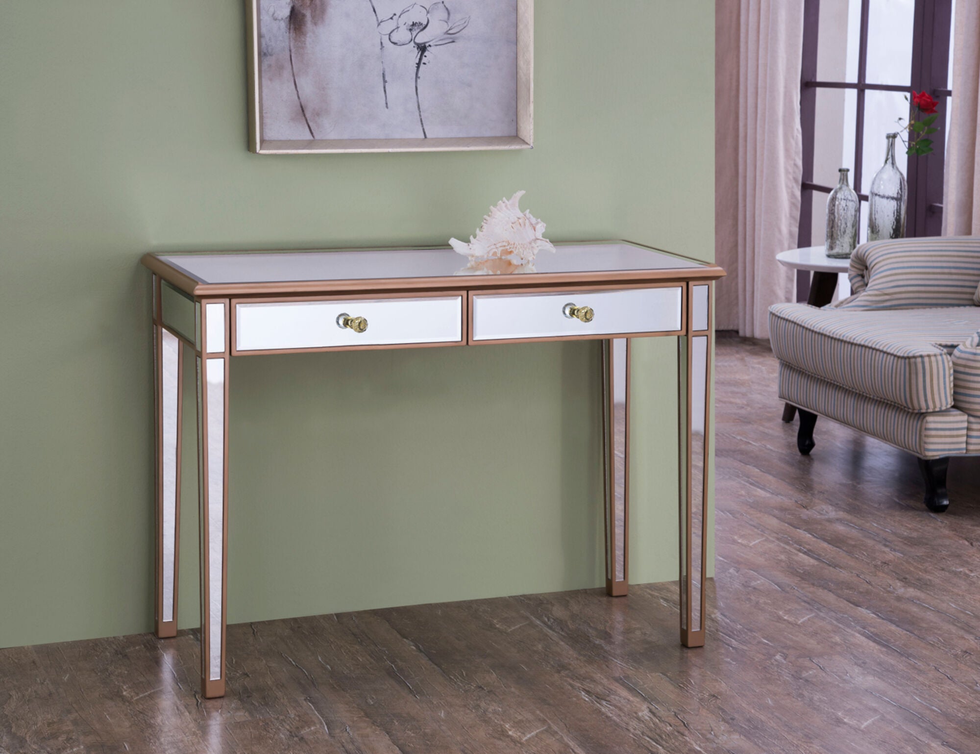 Shown in Hand Rubbed Antique Gold finish