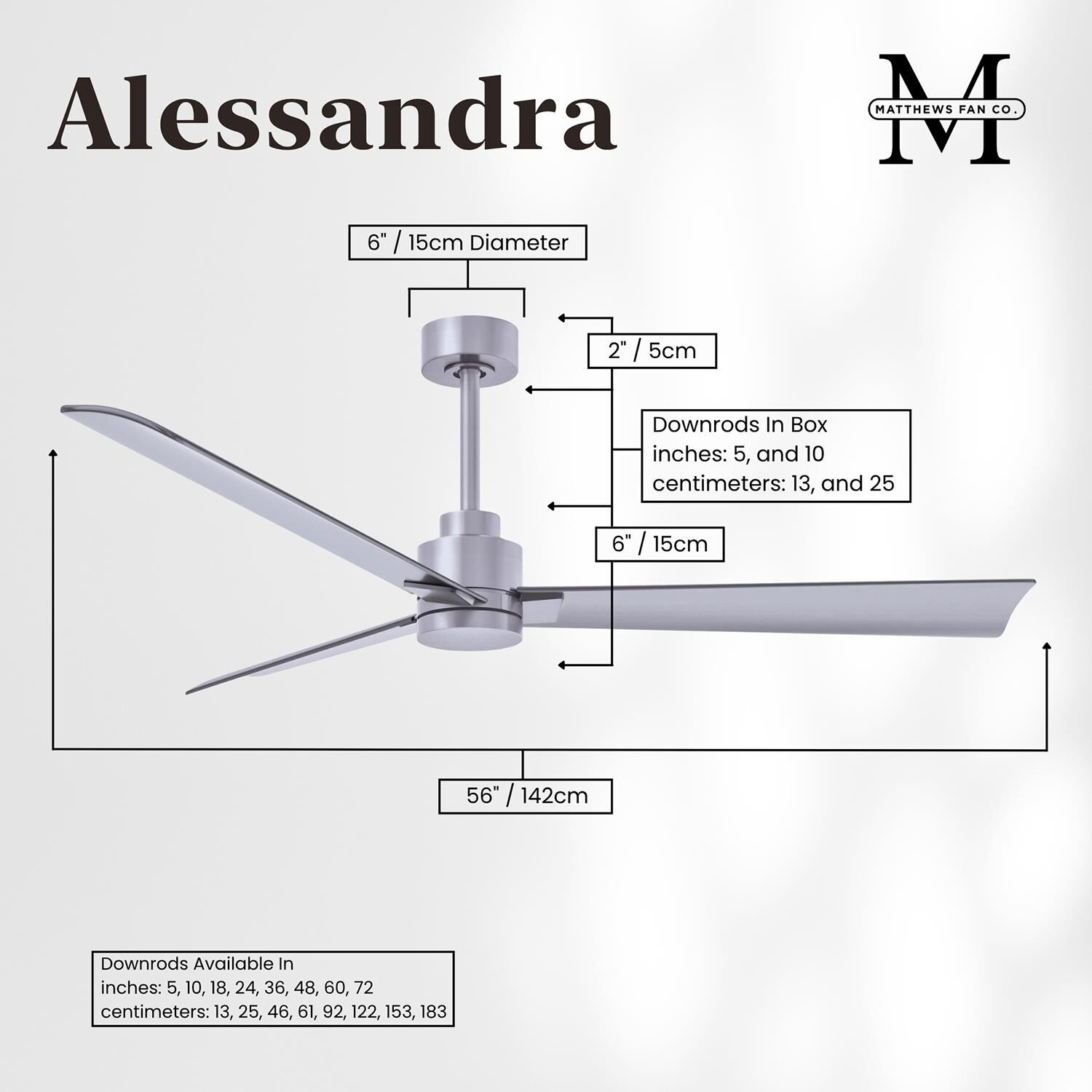 Alessandra 56 Inch Ceiling Fan by Matthews Fan Company