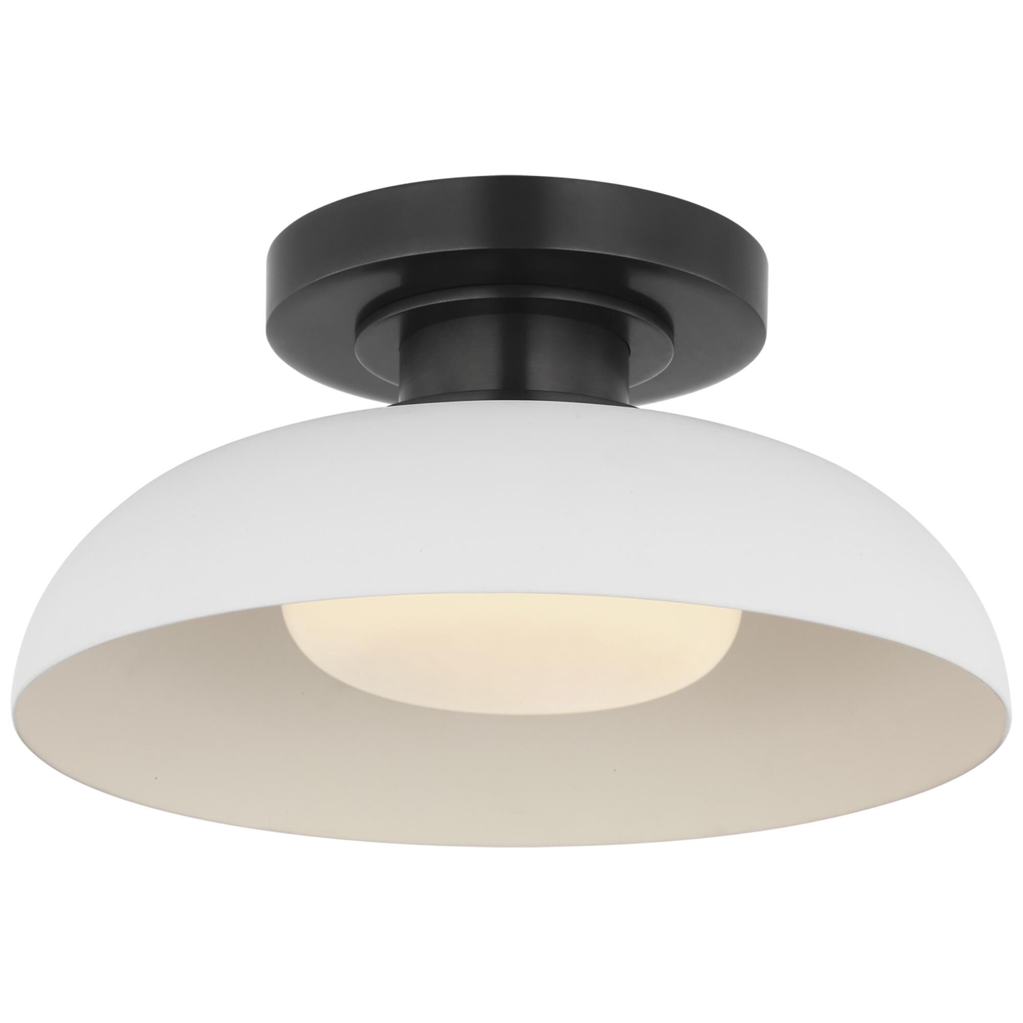 Shown in Bronze and Matte White finish and White glass