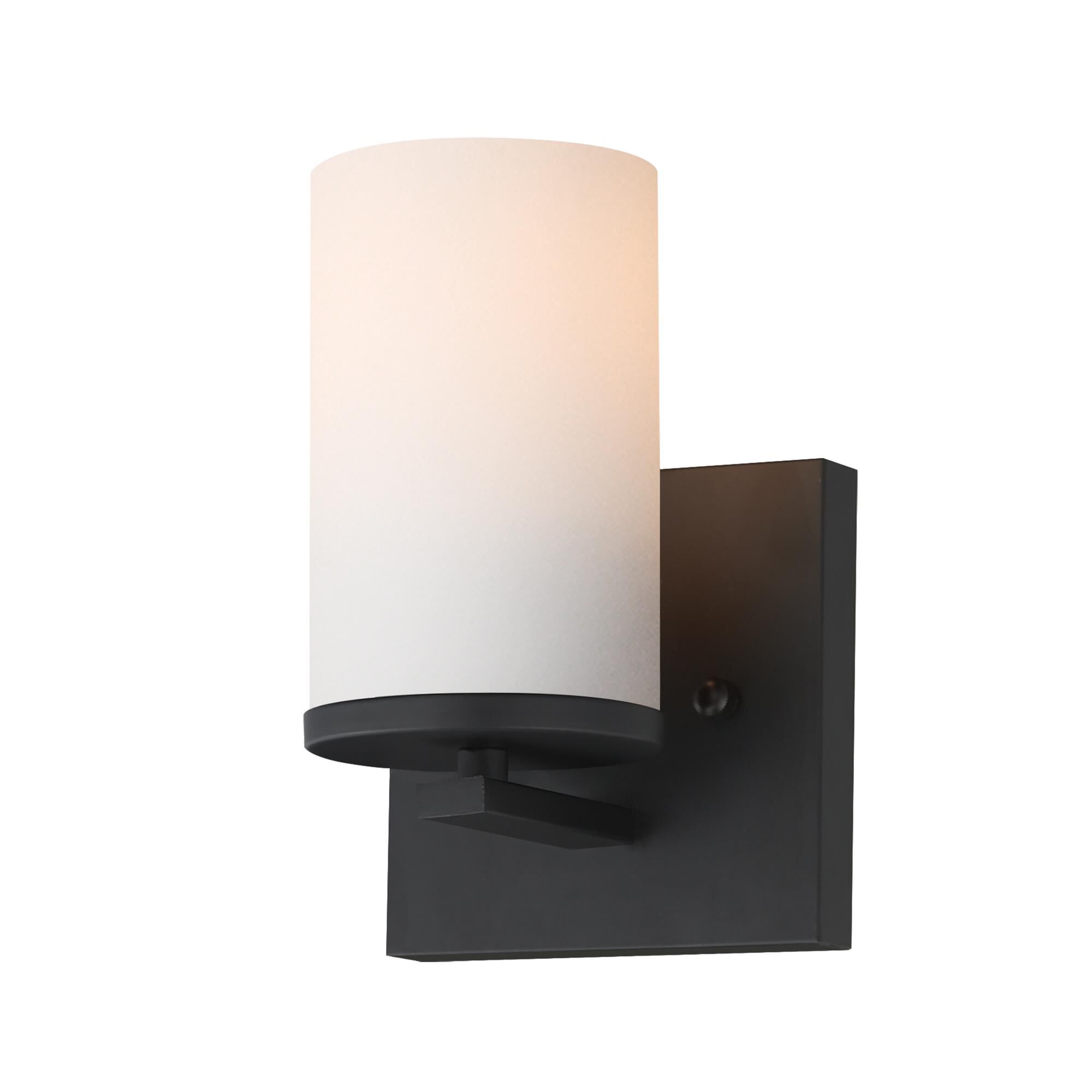 Shown in Black finish and Satin White glass