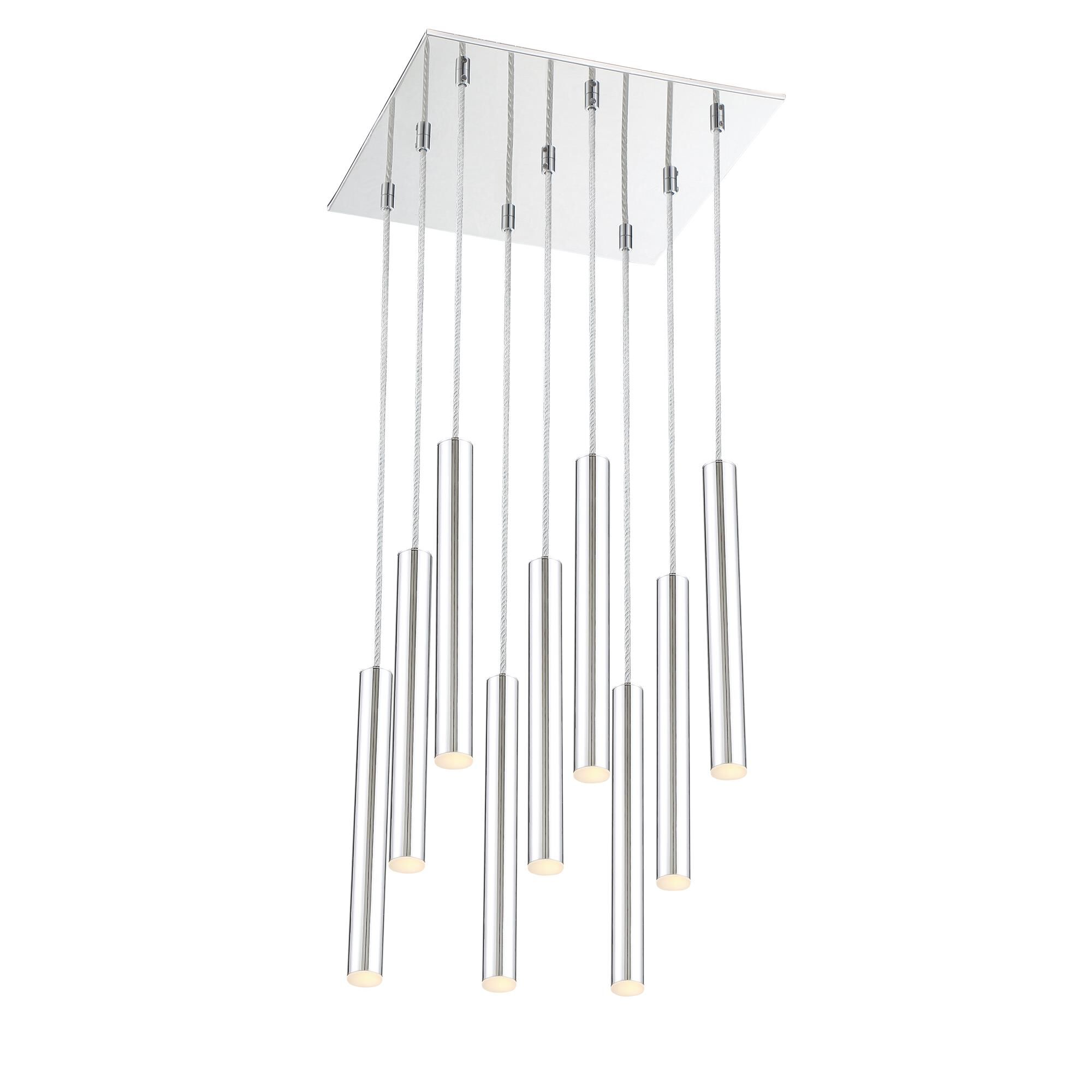 Shown in Chrome finish and Steel glass and Steel shade