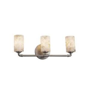 Shown in Brushed Nickel finish and Shaved Alabaster Rocks Cast Into Resin glass and Cylinder with Flat Rim accent