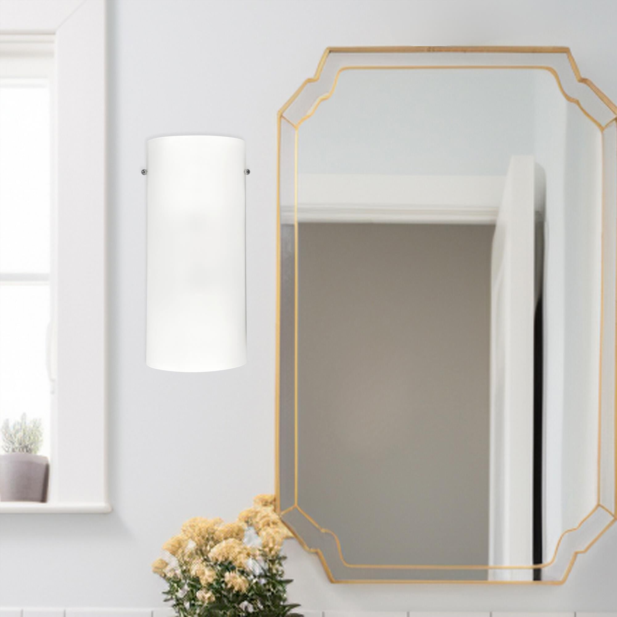 Shown in Brushed Nickel finish and White Opal glass