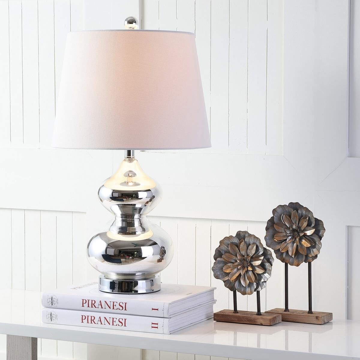 Shown in Silver finish and Tapered Pure Cotton shade