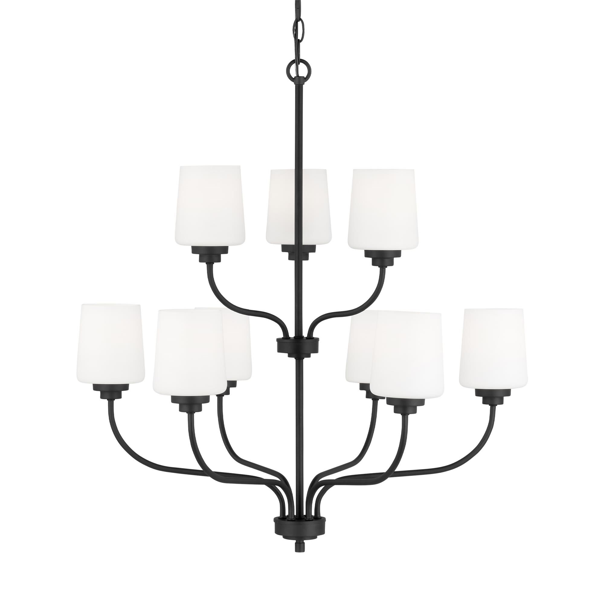 Shown in Midnight Black finish and Etched with White Inside glass