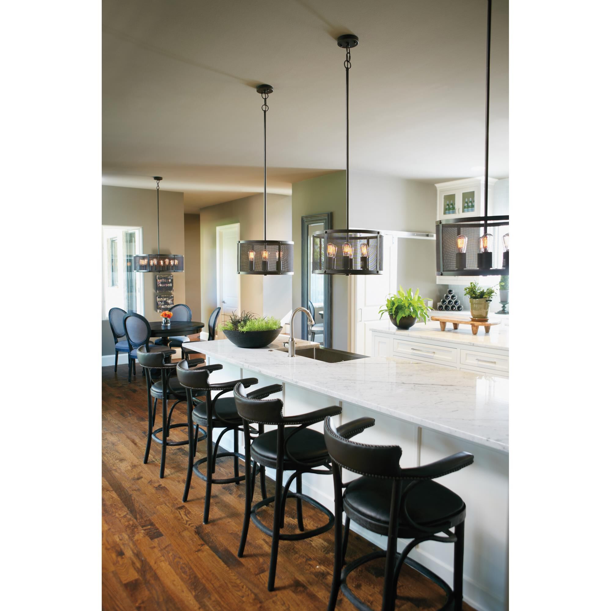 Shown in Matte Black Gilded finish and Yes glass and Yes shade