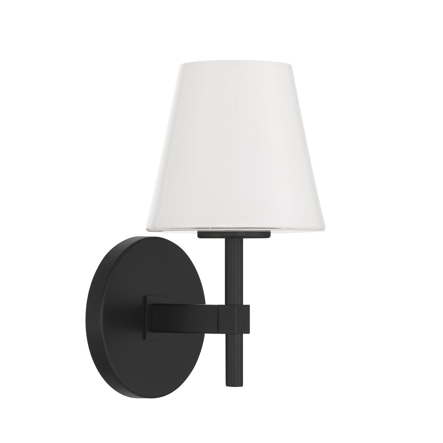 Shown in Black finish and Glass shade