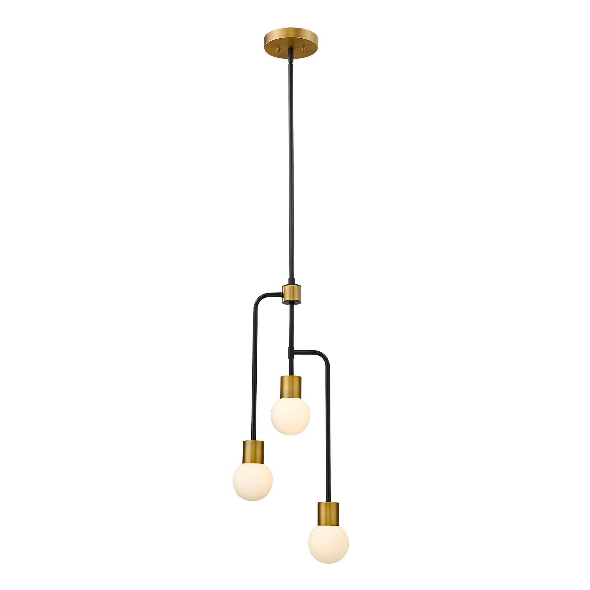 Shown in Matte Black + Foundry Brass finish and Glass shade