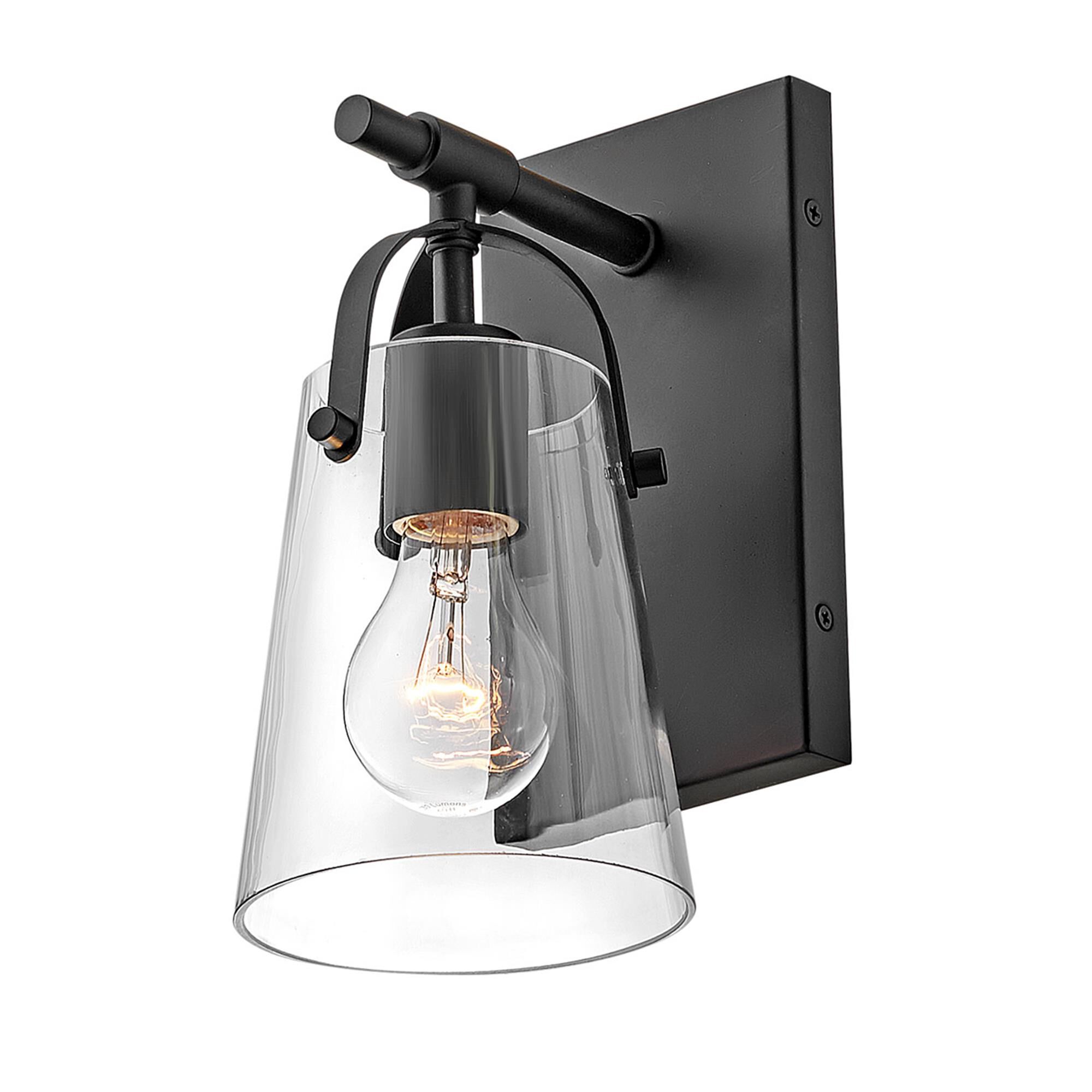 Shown in Black finish and Clear glass