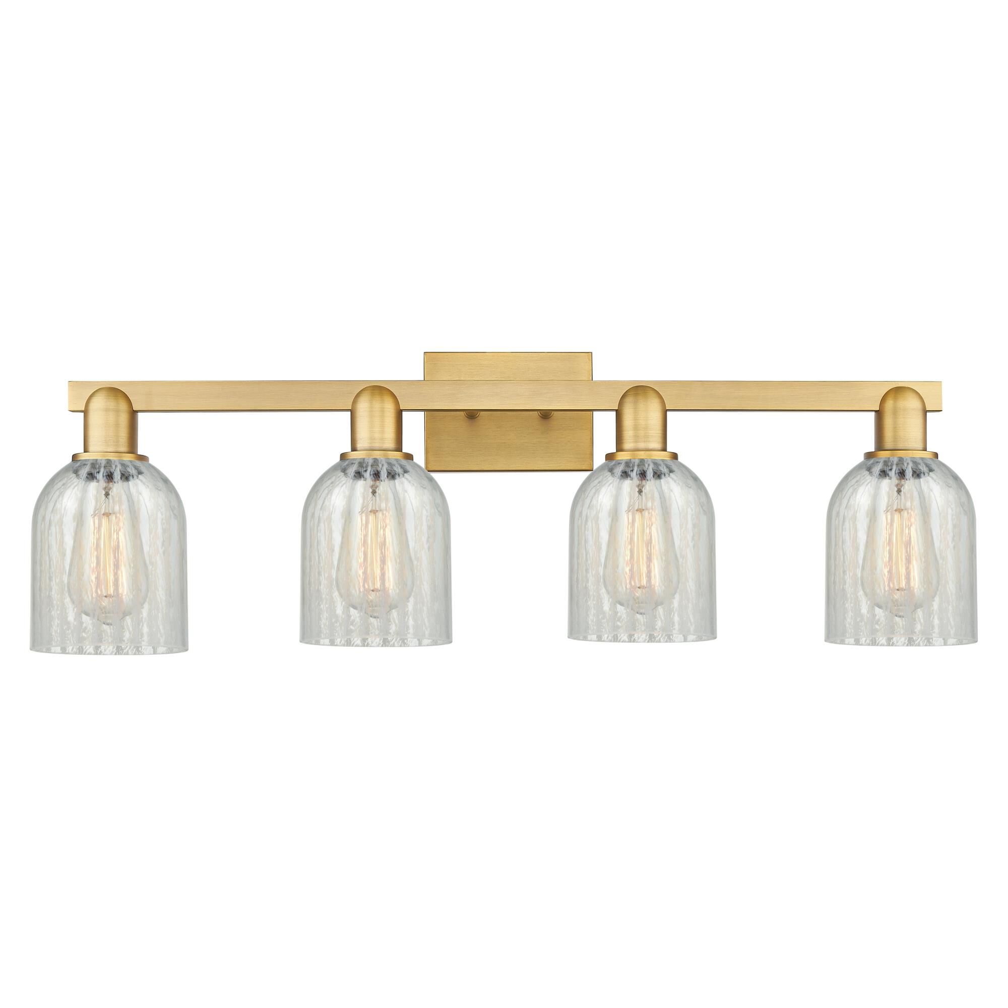 Shown in Brushed Brass finish and Mouchette glass