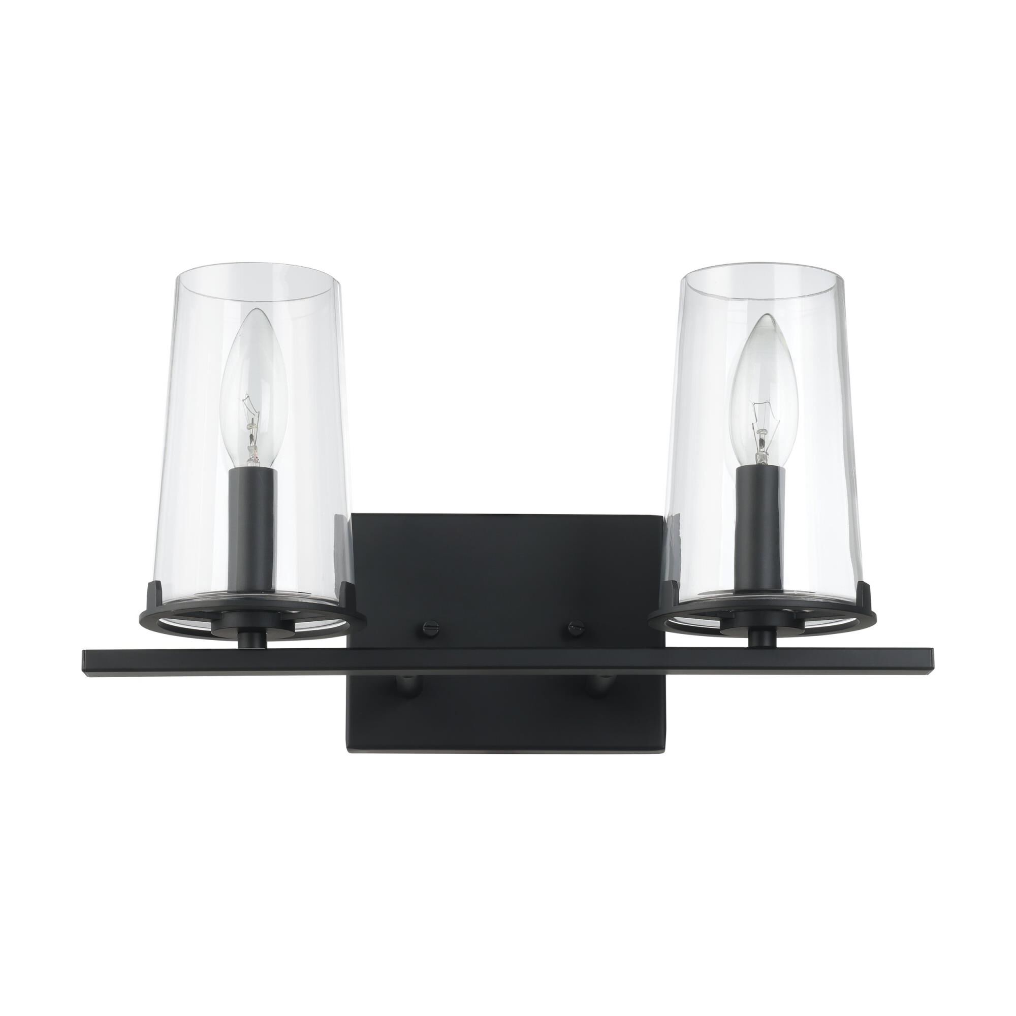 Shown in Matte Black finish and Clear glass