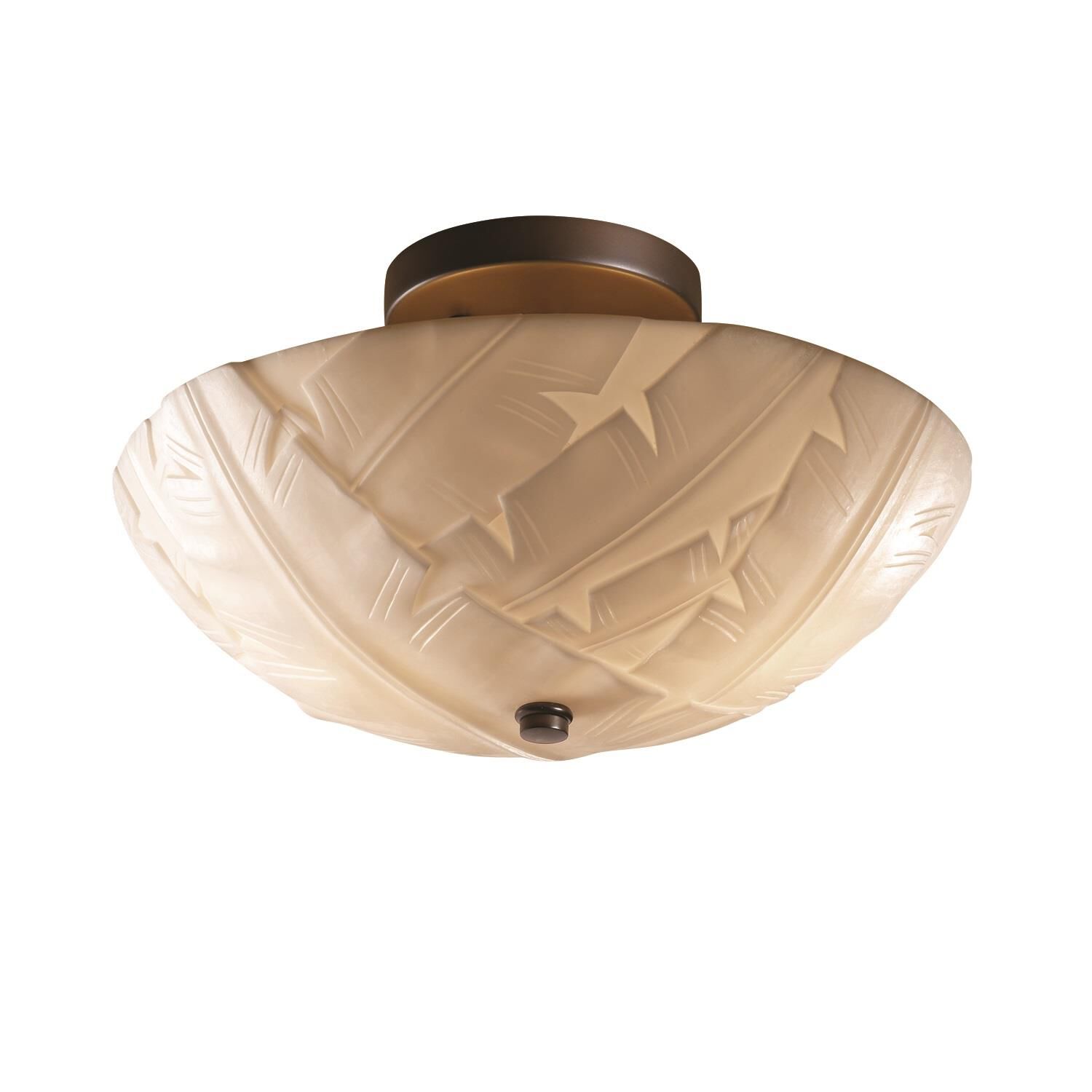 Porcelina 14 Inch 2 Light Semi Flush Mount by Justice Design Group - Clearance