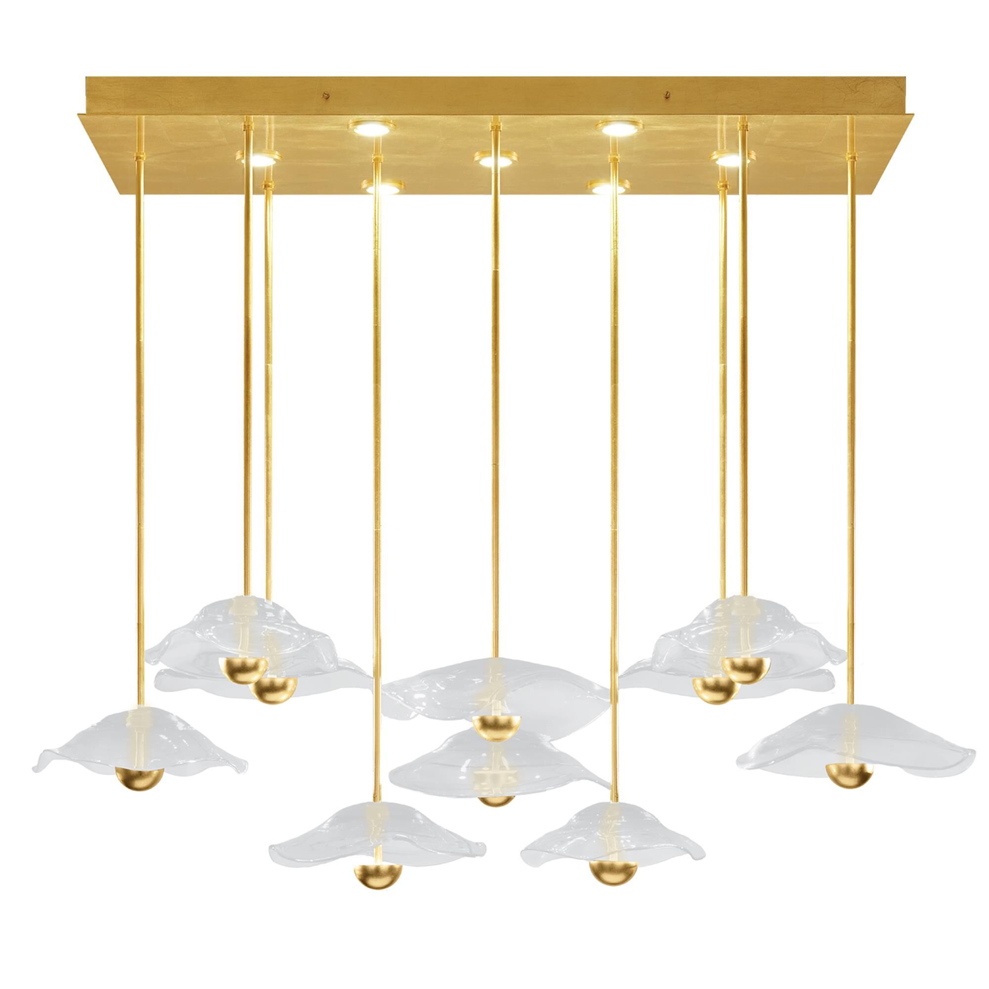 Shown in Gold finish and False crystal and True glass