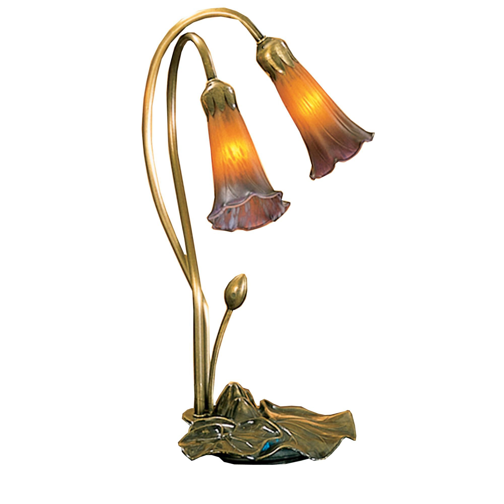Amber And Purple Pond Lily 16 Inch Accent Lamp by Meyda Lighting