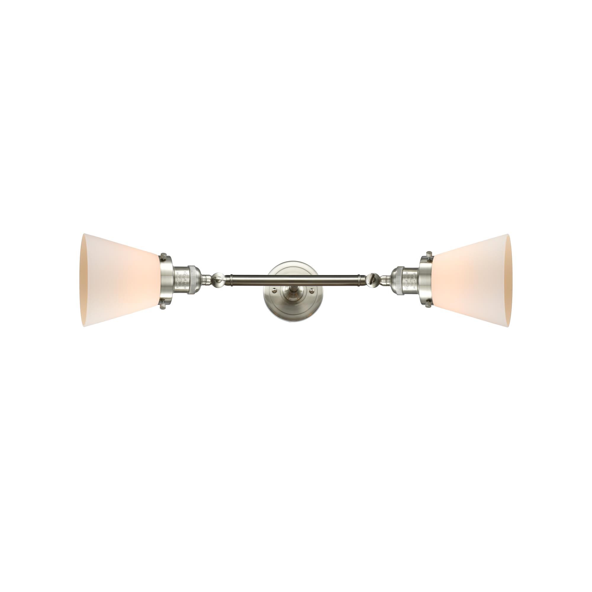 Shown in Brushed Satin Nickel finish and Matte White Cased glass