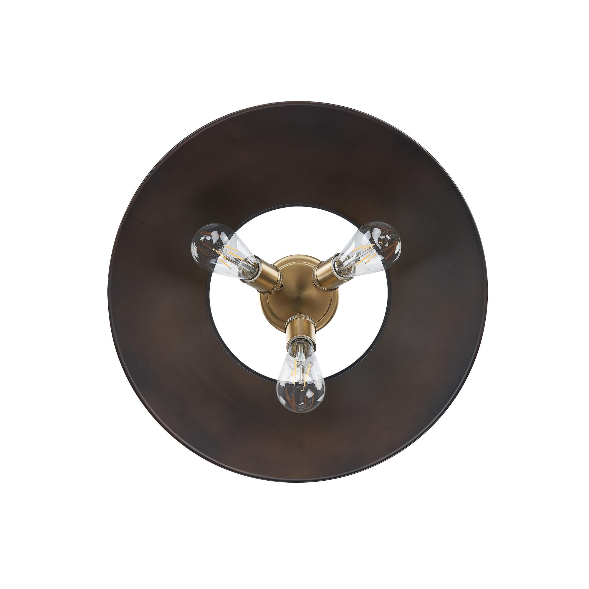 Shown in Brushed Champagne Bronze finish and Without Glass glass and Rubbed Bronze shade