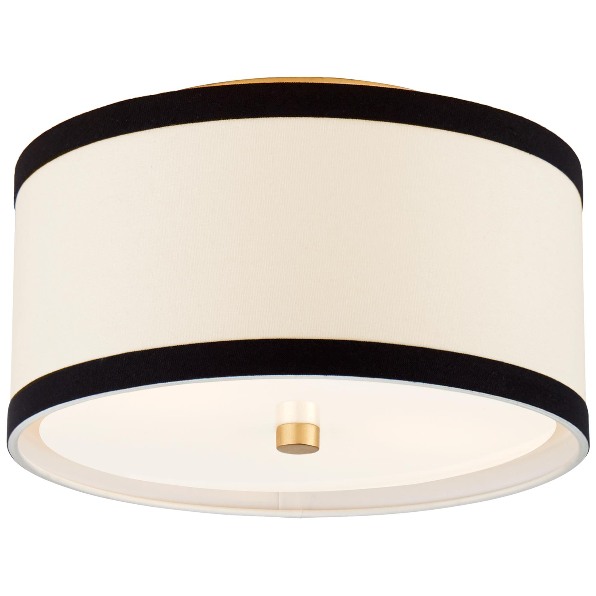 Shown in Gild finish and Cream Linen with Black Linen Trim shade