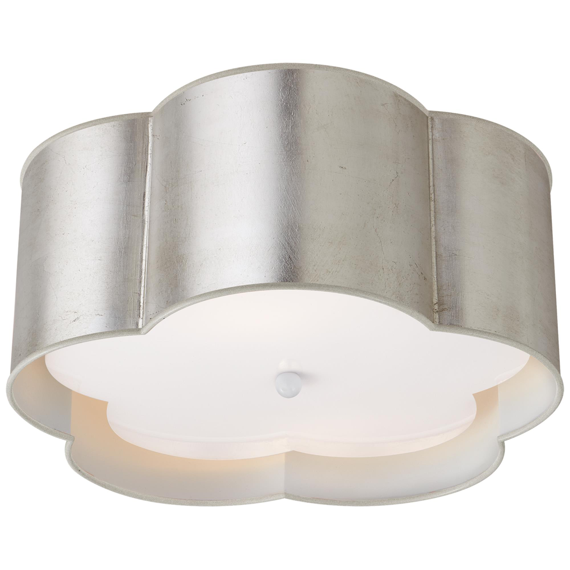 Shown in Burnished Silver Leaf finish and Frosted Acrylic glass