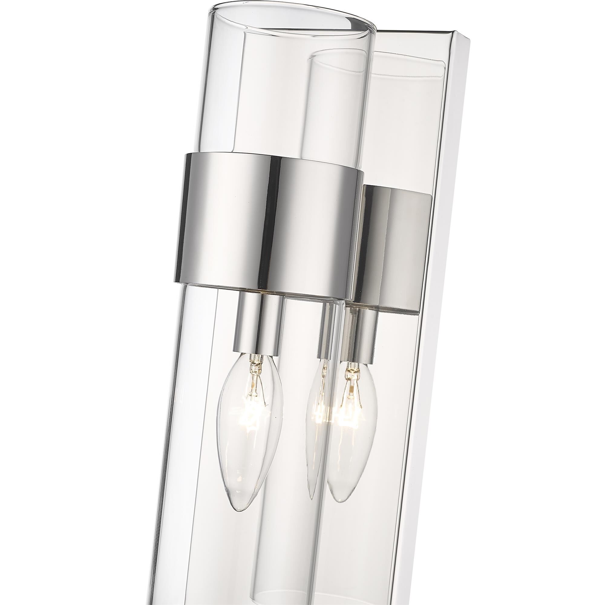 Shown in Polished Nickel finish and Clear glass