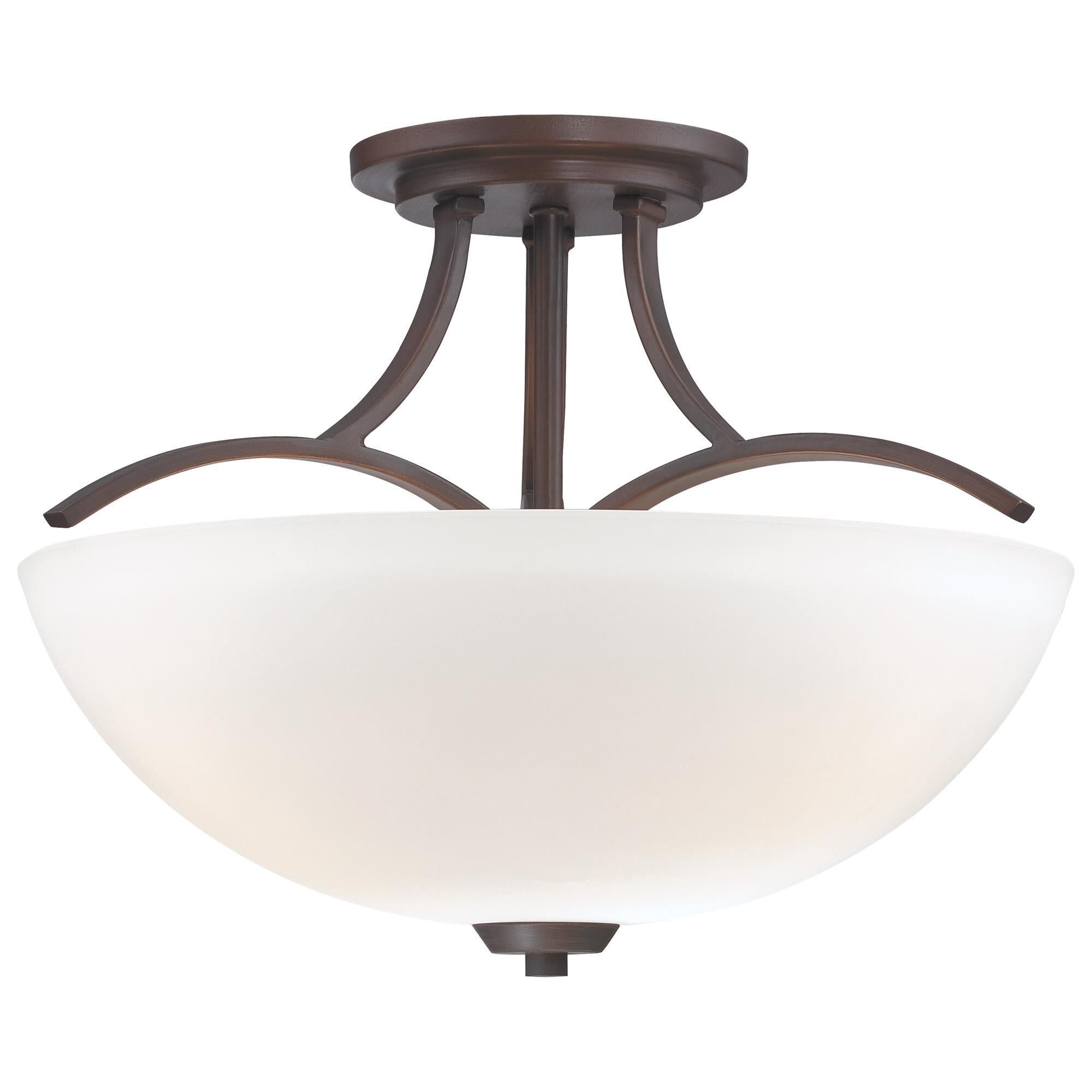 Shown in Vintage Bronze finish and Etched White glass