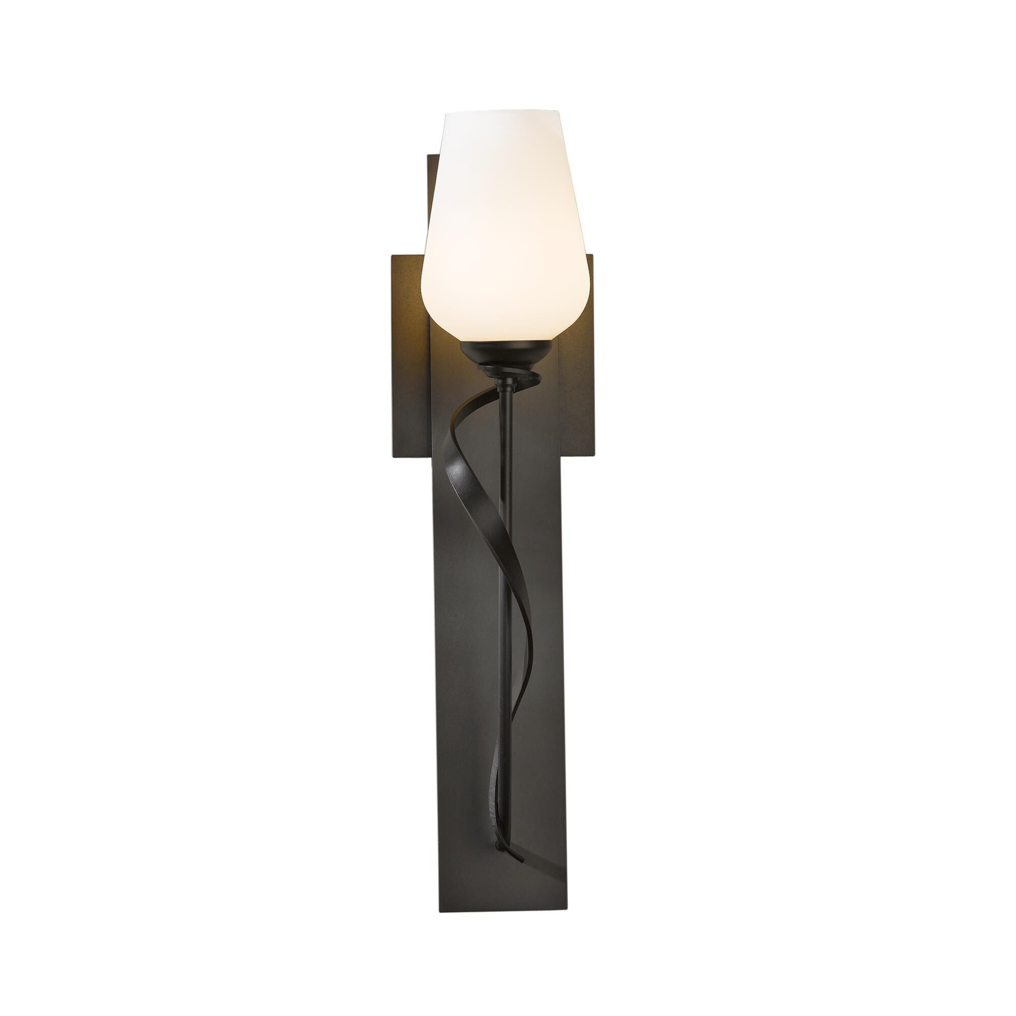 Shown in Dark Smoke finish and Opal  glass