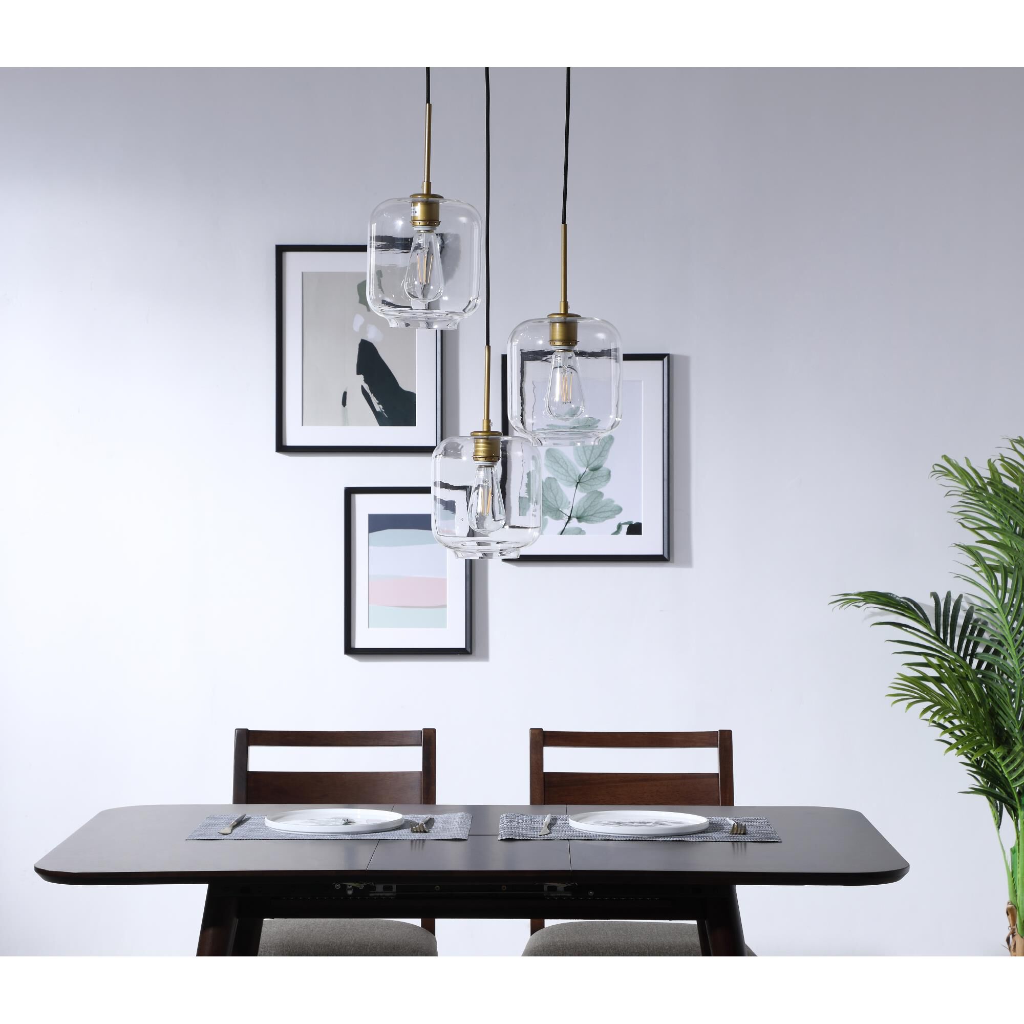 Collier 17 Inch 3 Light Multi Light Pendant by Elegant Lighting