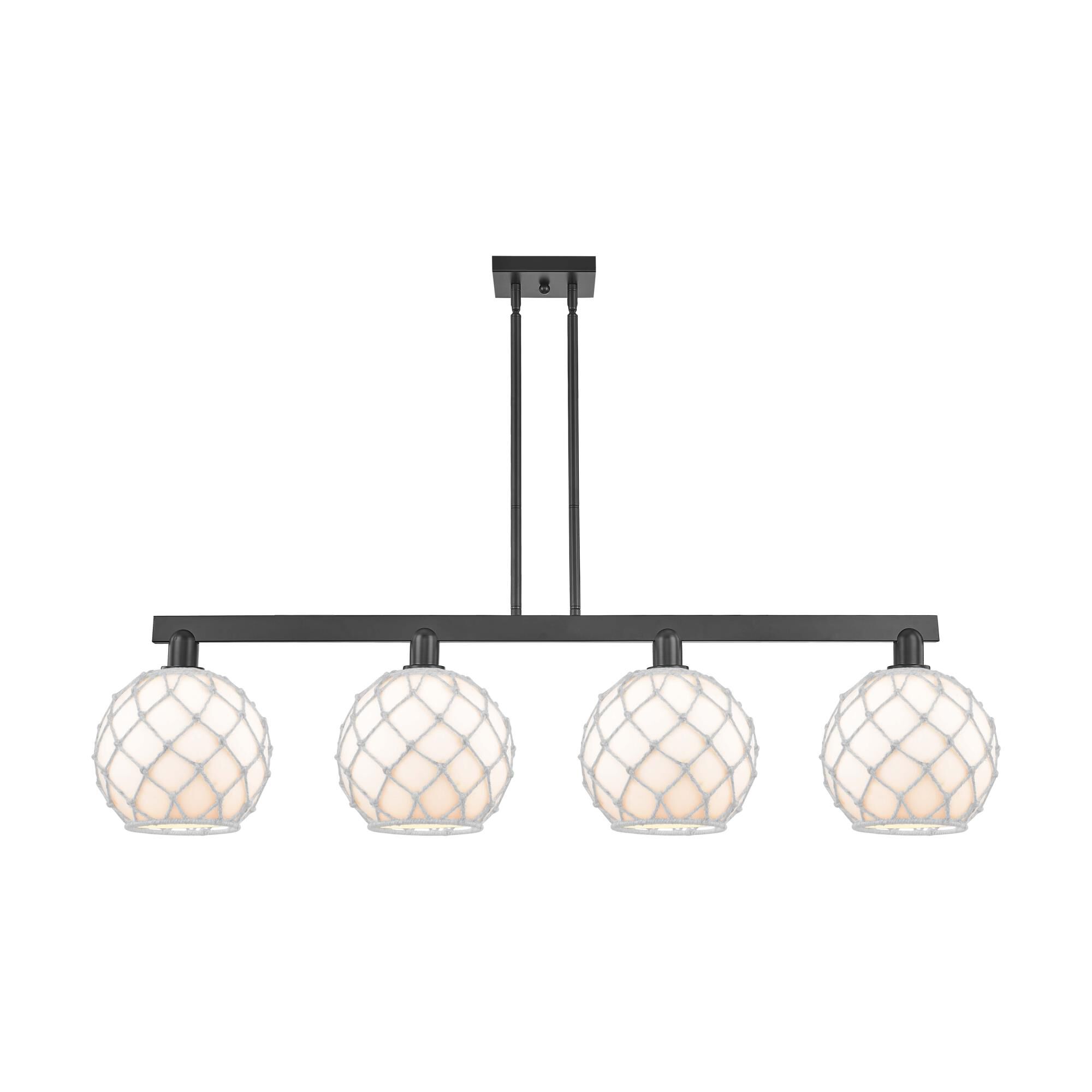 Shown in Matte Black finish and White with White Rope glass